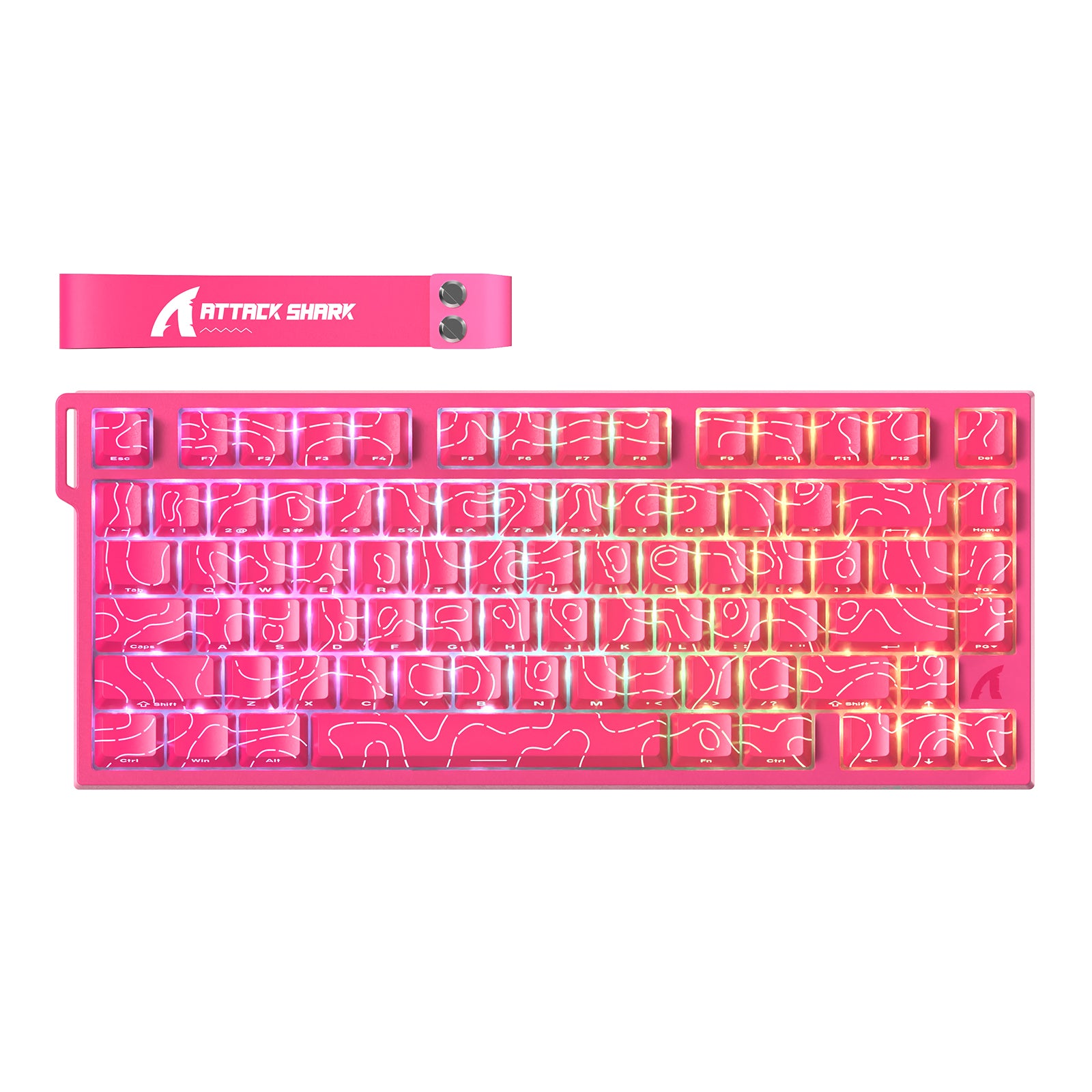 Pink Contours (Pattern Shine Through Keycaps)