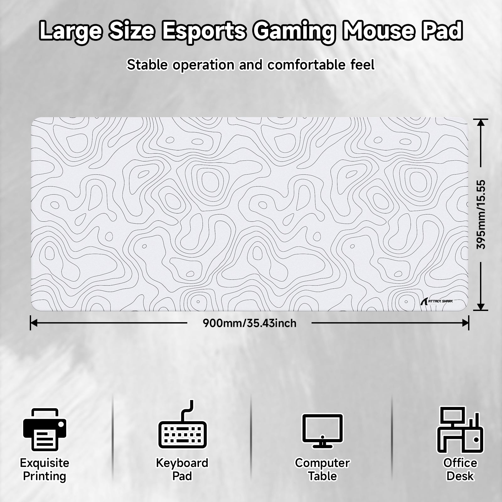 ATTACK SHARK CM02PRO eSport Gaming Muismat (900x400x4 MM)