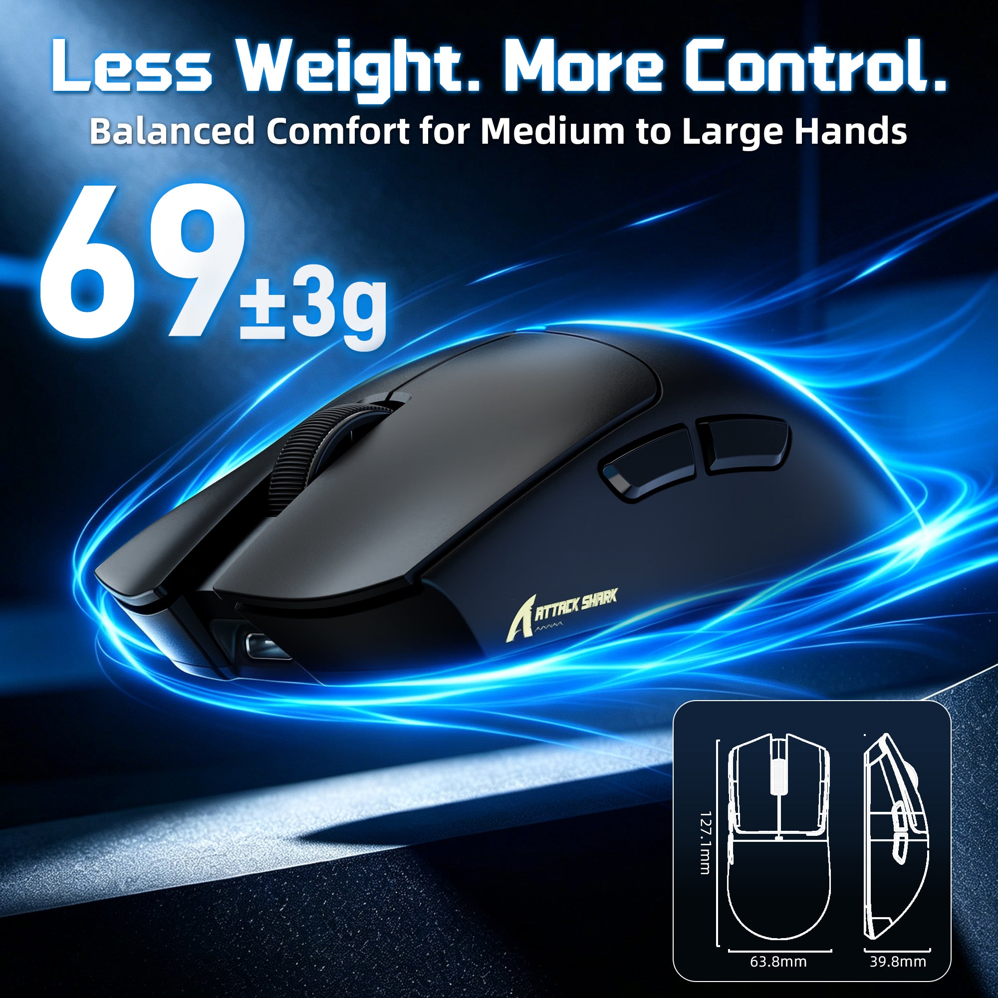 ATTACK SHARK X11 PRO V2 Draadloze Gaming Muis met TFT Display Oplaadstation