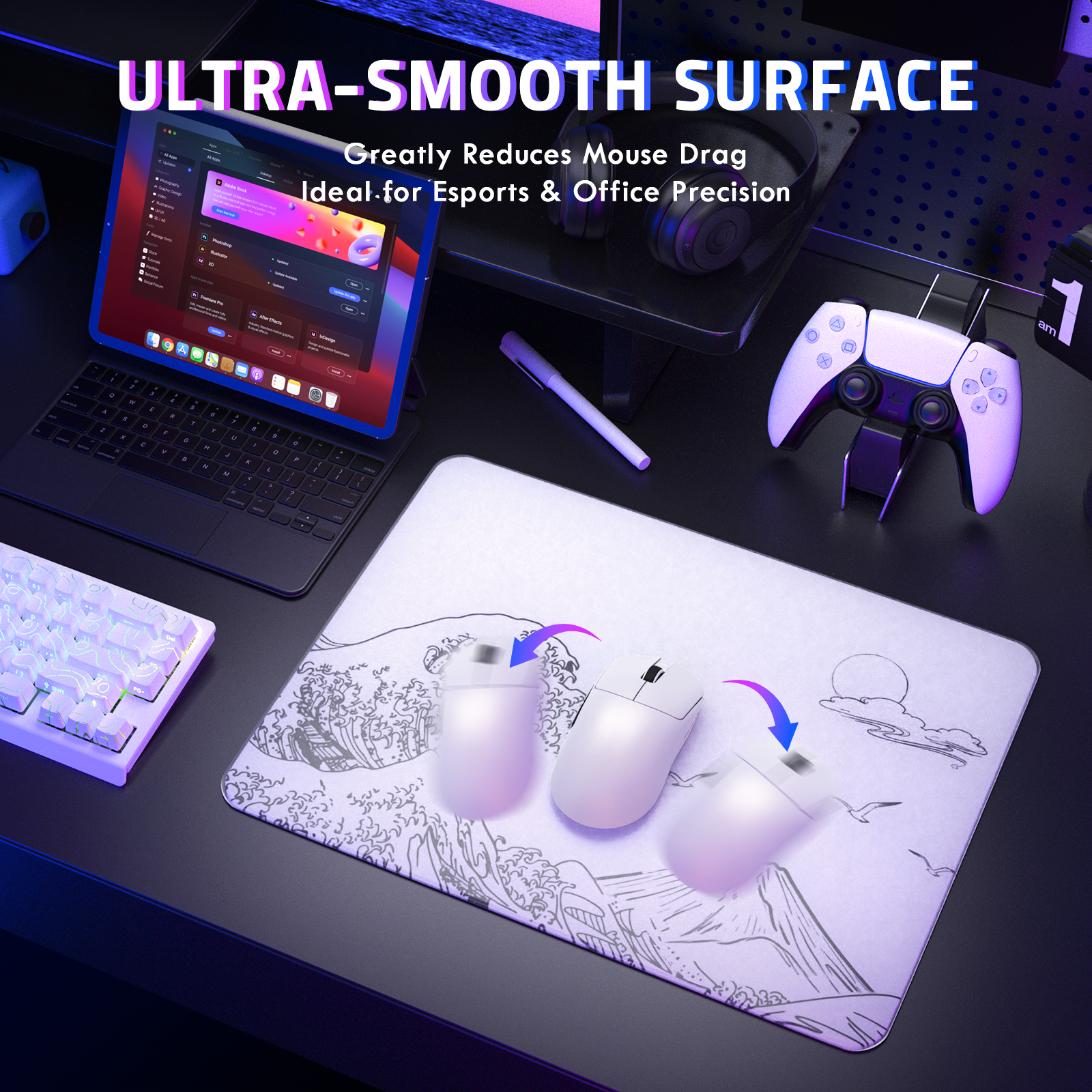 ATTACK SHARK CM05 Gehard Glas Gaming Muismat