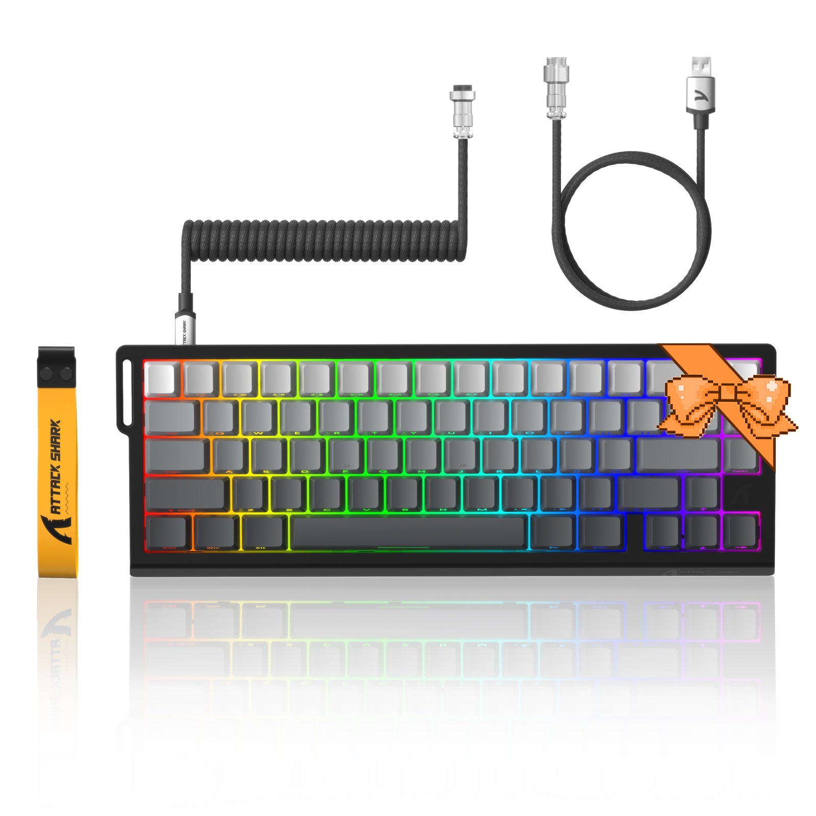 ATTACK SHARK X68 HE keyboard with coiled cable