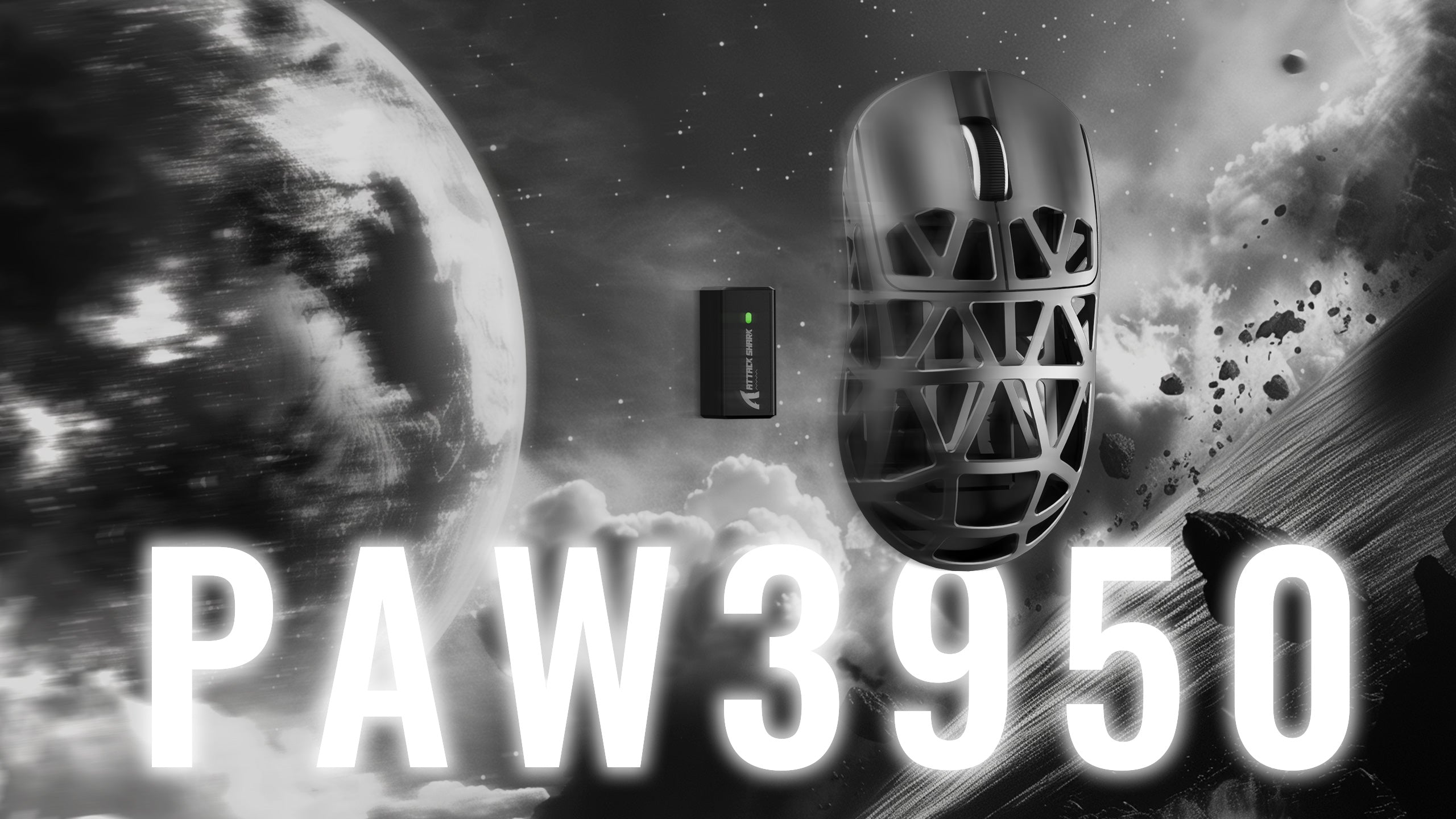 ATTACK SHARK R2 Magnesiumlegering PAW3950 Gaming Muis 8K met Muis Opgerolde Kabel (Oplaaddock Niet Inbegrepen)