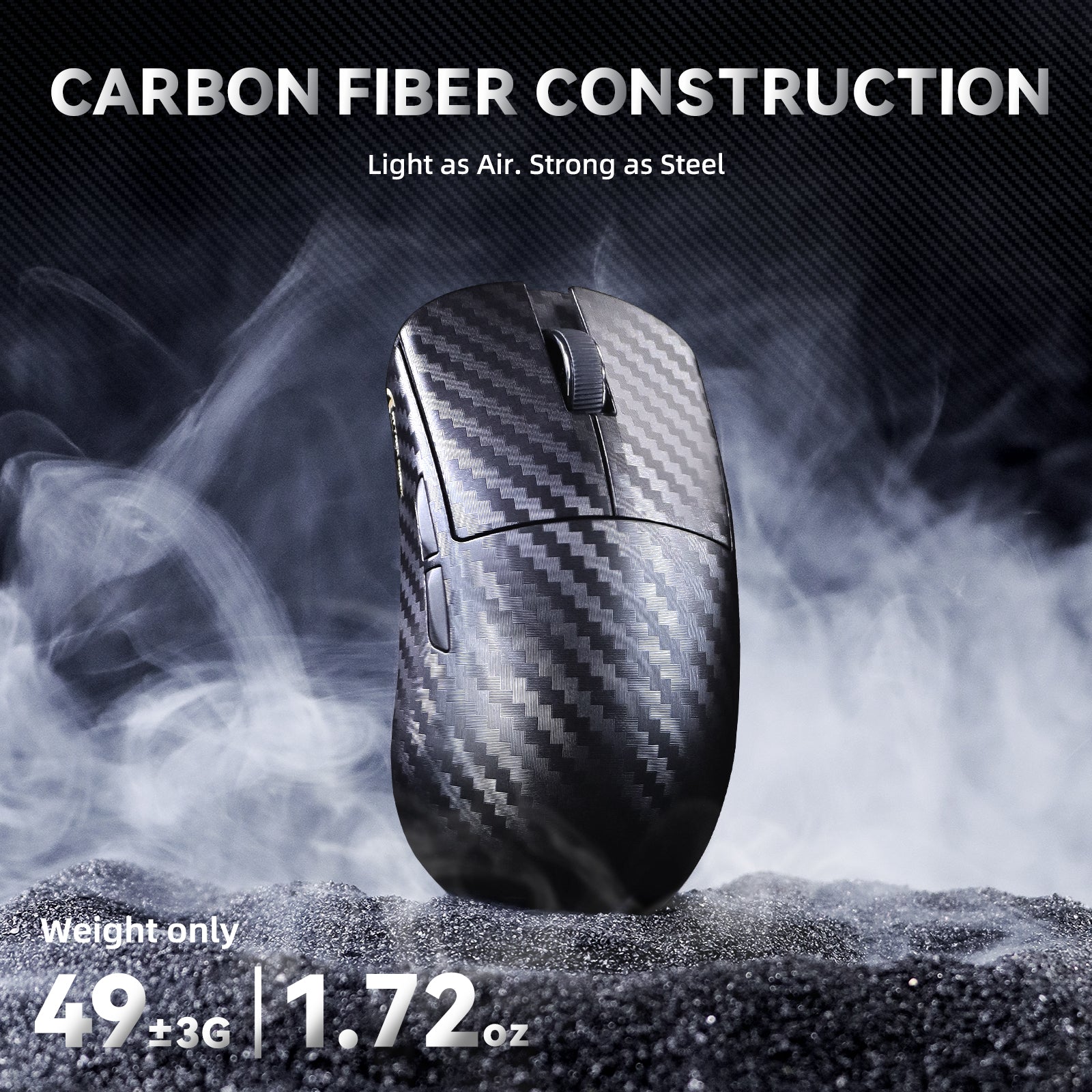 ATTACK SHARK R11 ULTRA Carbon Fiber Draadloze 8K PAW3950MAX Gaming Muis met C06 Ultra LED Kabel