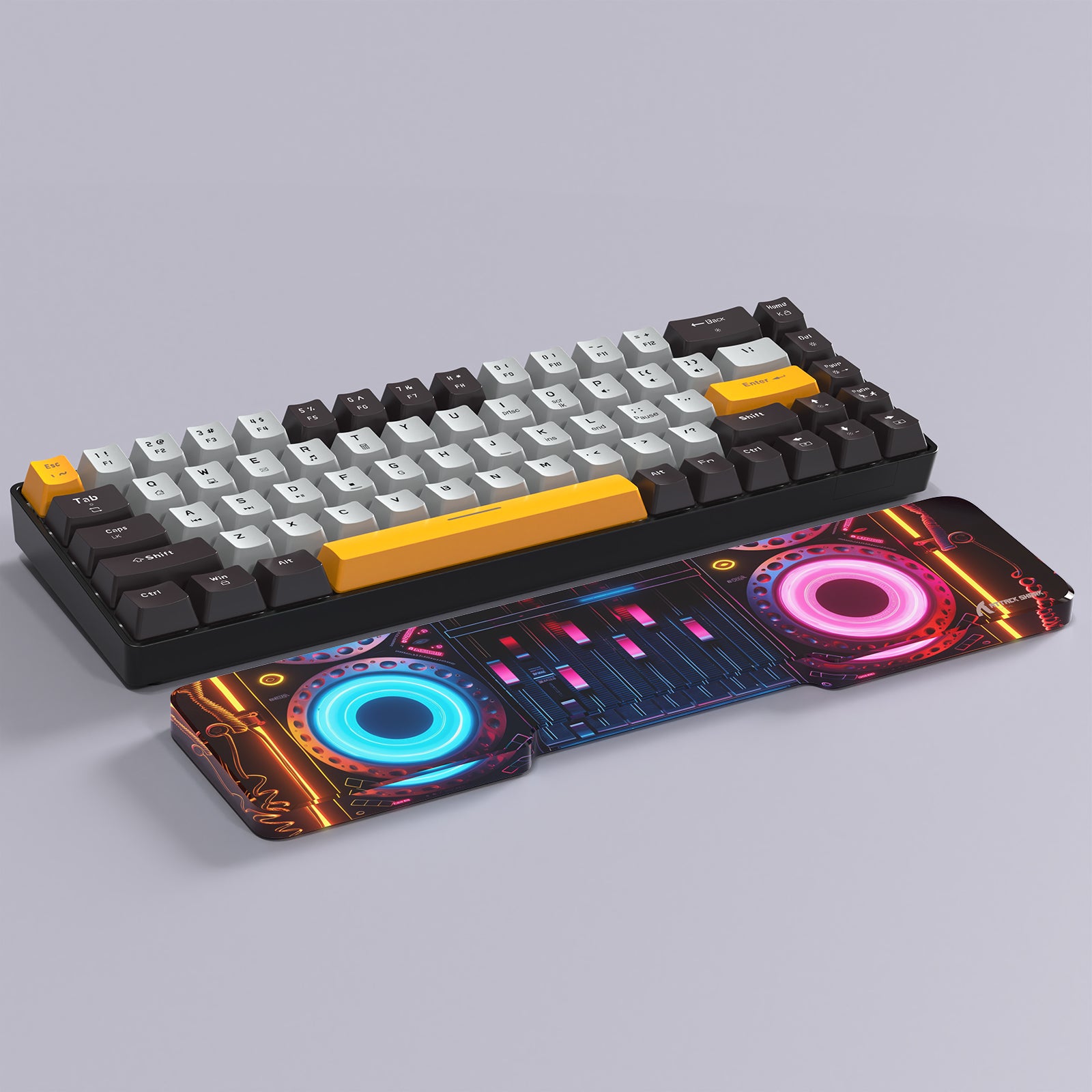 ATTACK SHARK acrylic wrist rest with DJ design, complements compact mechanical keyboard
