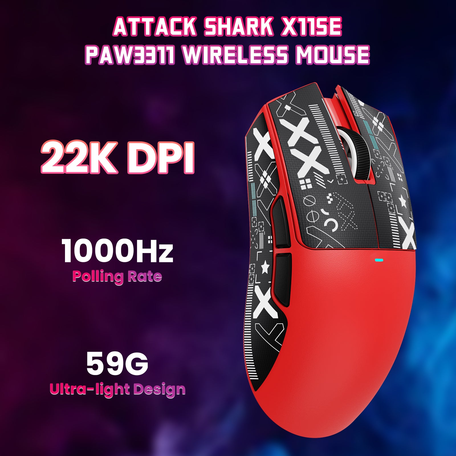 ATTACK SHARK X11SE Draadloze Gaming Muis