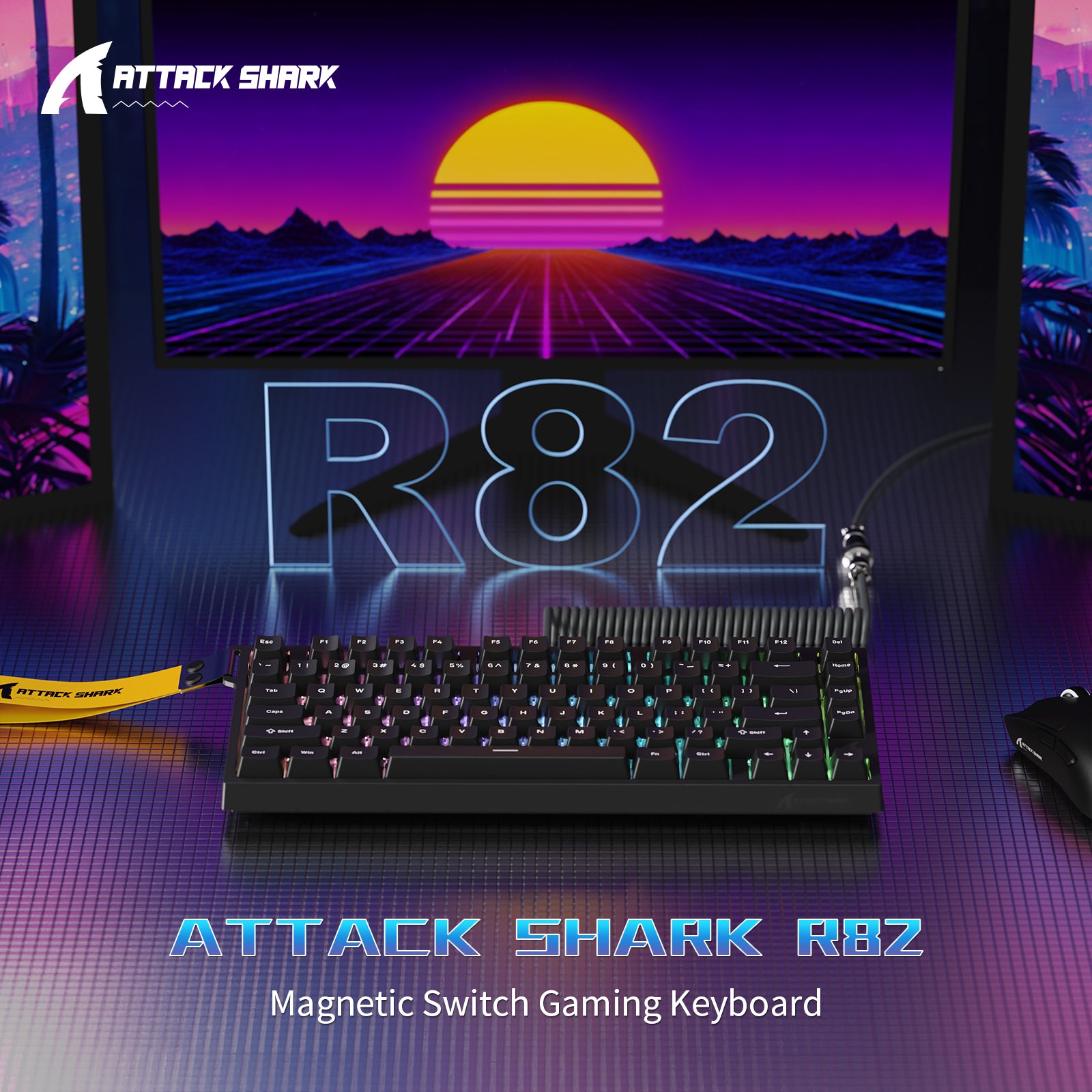 ATTACK SHARK R82 HE Bedraad 75% Gaming Toetsenbord met C01ULTRA LED Kabel
