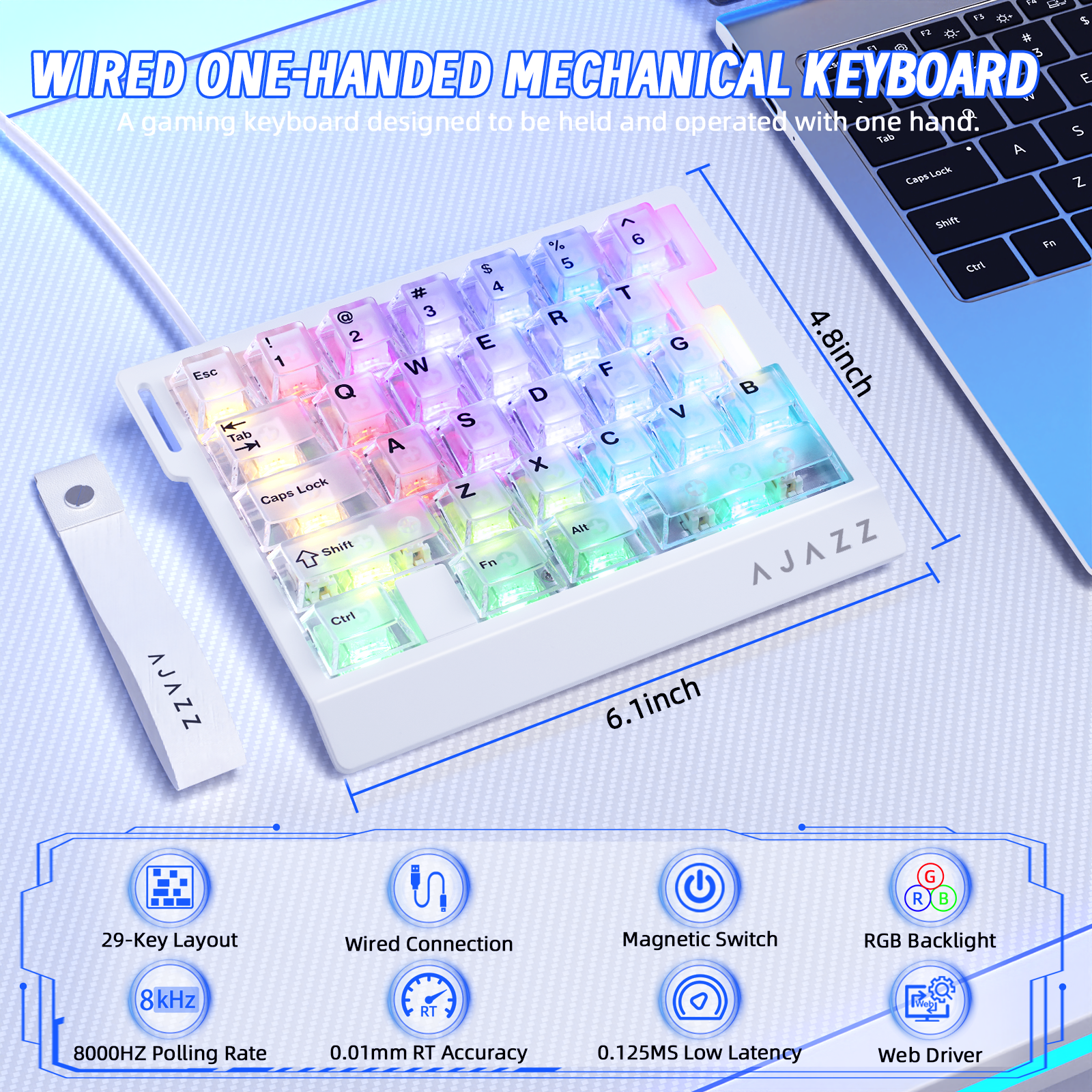 ATTACK SHARK X AJAZZ AK029 Bedraad Eenhandig Gaming Toetsenbord