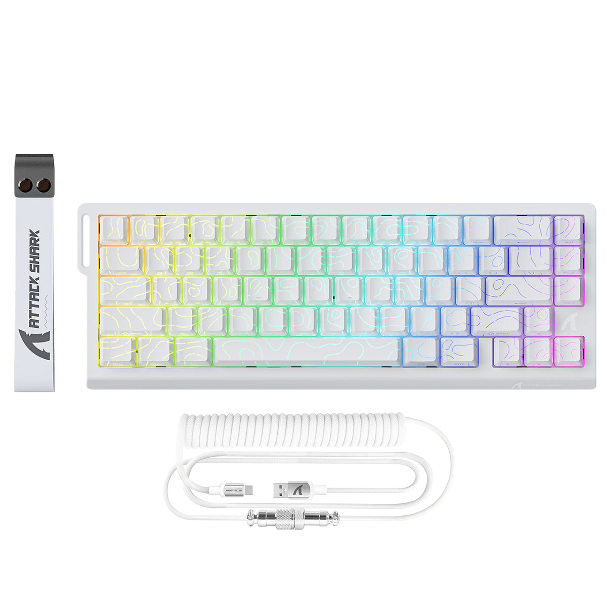 ATTACK SHARK X68 HE Snelle Trigger Toetsenbord Magnetische Schakelaar met C01PRO Opgerolde Kabel