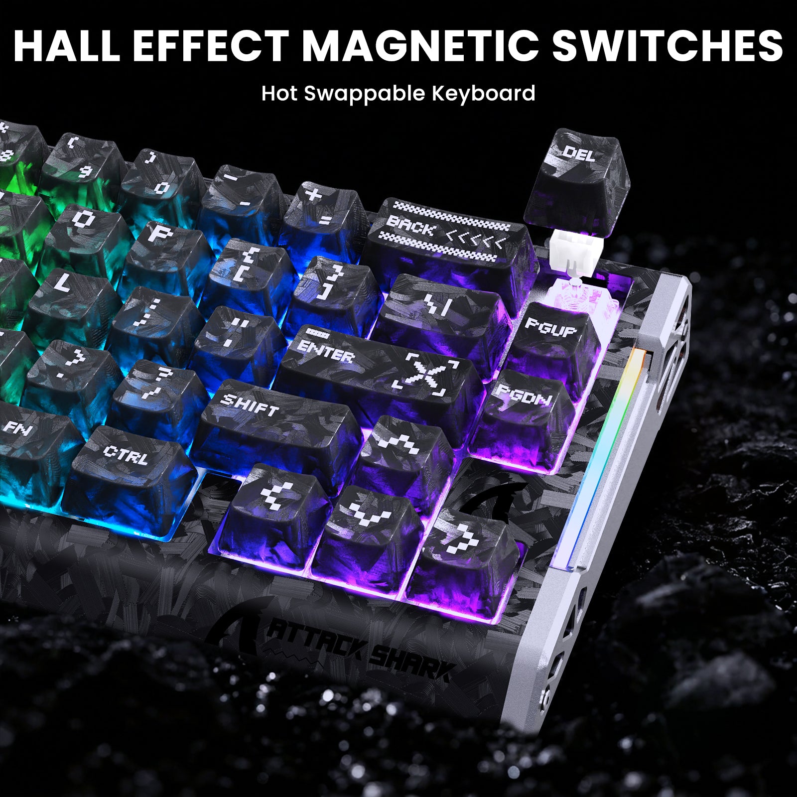 ATTACK SHARK R68 HE & X11 ULTRA Carbon Fiber Gaming Bundel met C01 ULTRA Opgerolde Kabel