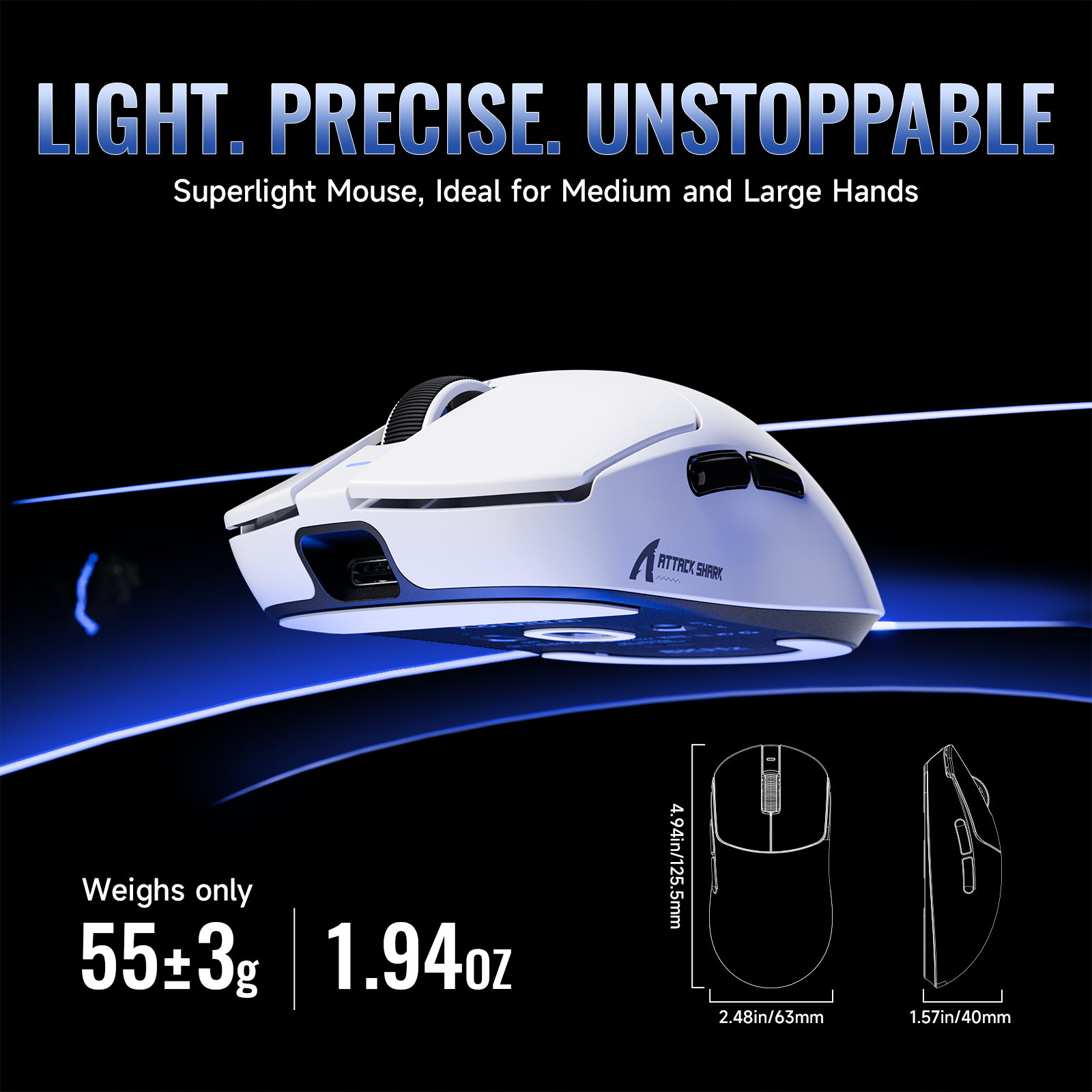 ATTACK SHARK X8 Serie Driemodi Lichtgewicht Draadloze Gaming Muis