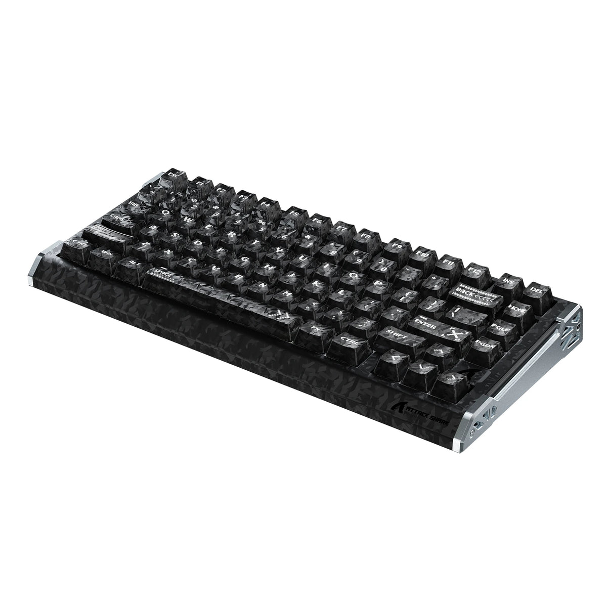ATTACK SHARK R86 HE Carbon Fiber Bedraad Gamingtoetsenbord met magnetische schakelaars, snelle trigger, C01 ULTRA RGB-spiraalkabel