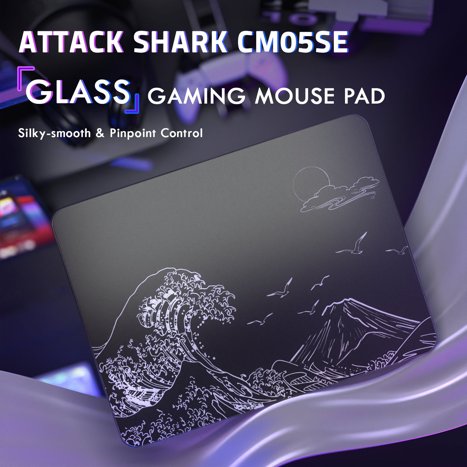 ATTACK SHARK CM05 Gehard Glas Gaming Muismat