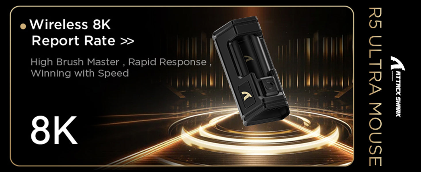 ATTACK SHARK R5 Ultra Carbon Fiber Wireless 8K PAW3950MAX Gaming Mouse