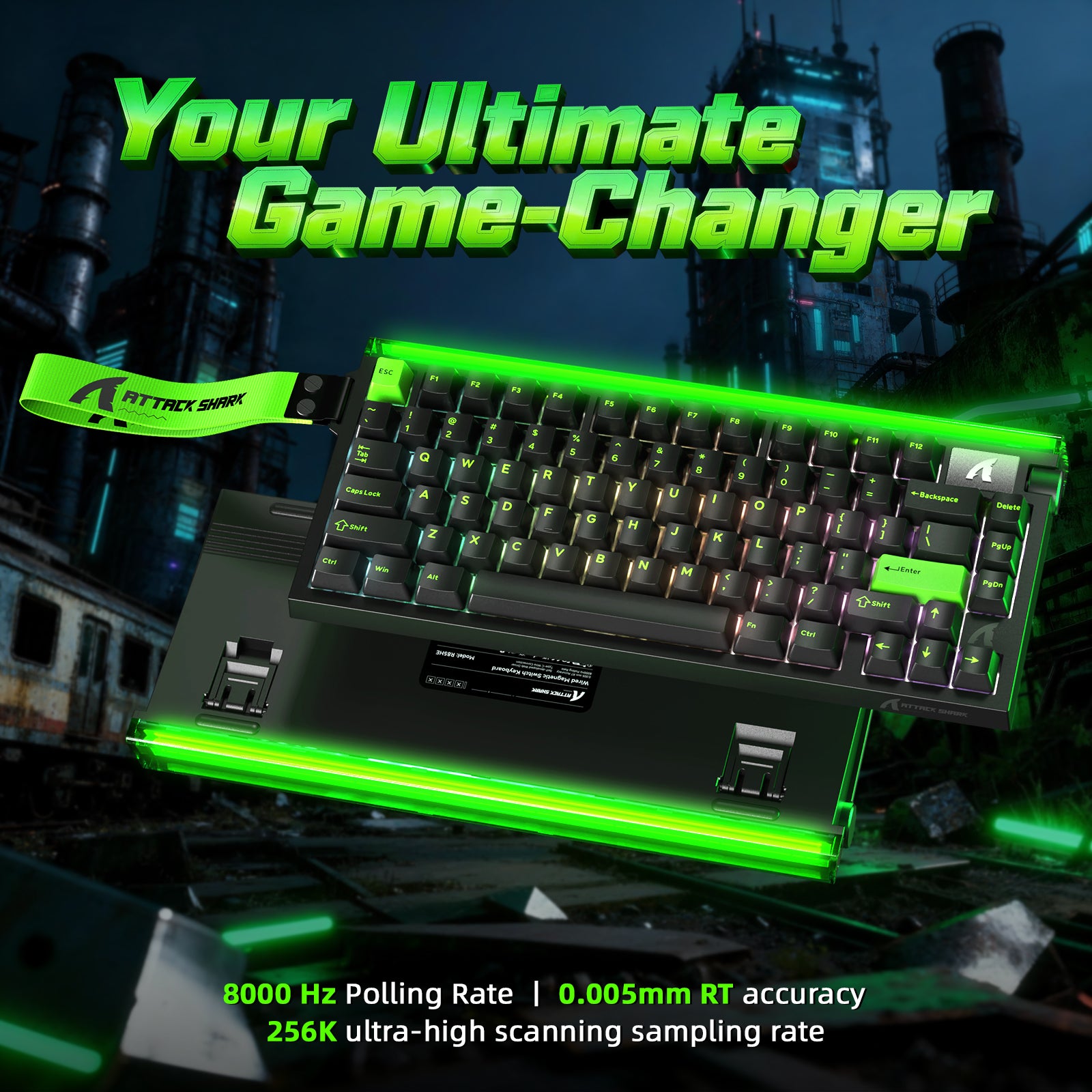 ATTACK SHARK R85 HE Rapid Trigger Toetsenbord met C01ULTRA LED Kabel