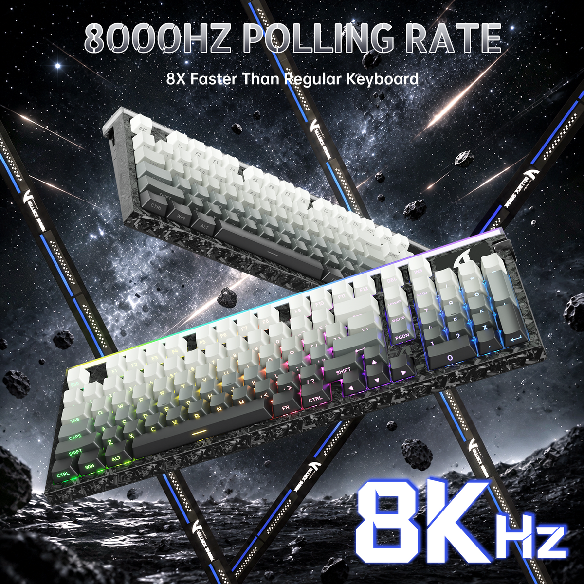 ATTACK SHARK R98 HE Carbon Fiber Bedraad Sneltoets Magnetische Schakelaar Toetsenbord Met C01 Ultra RGB Opgerolde Kabel