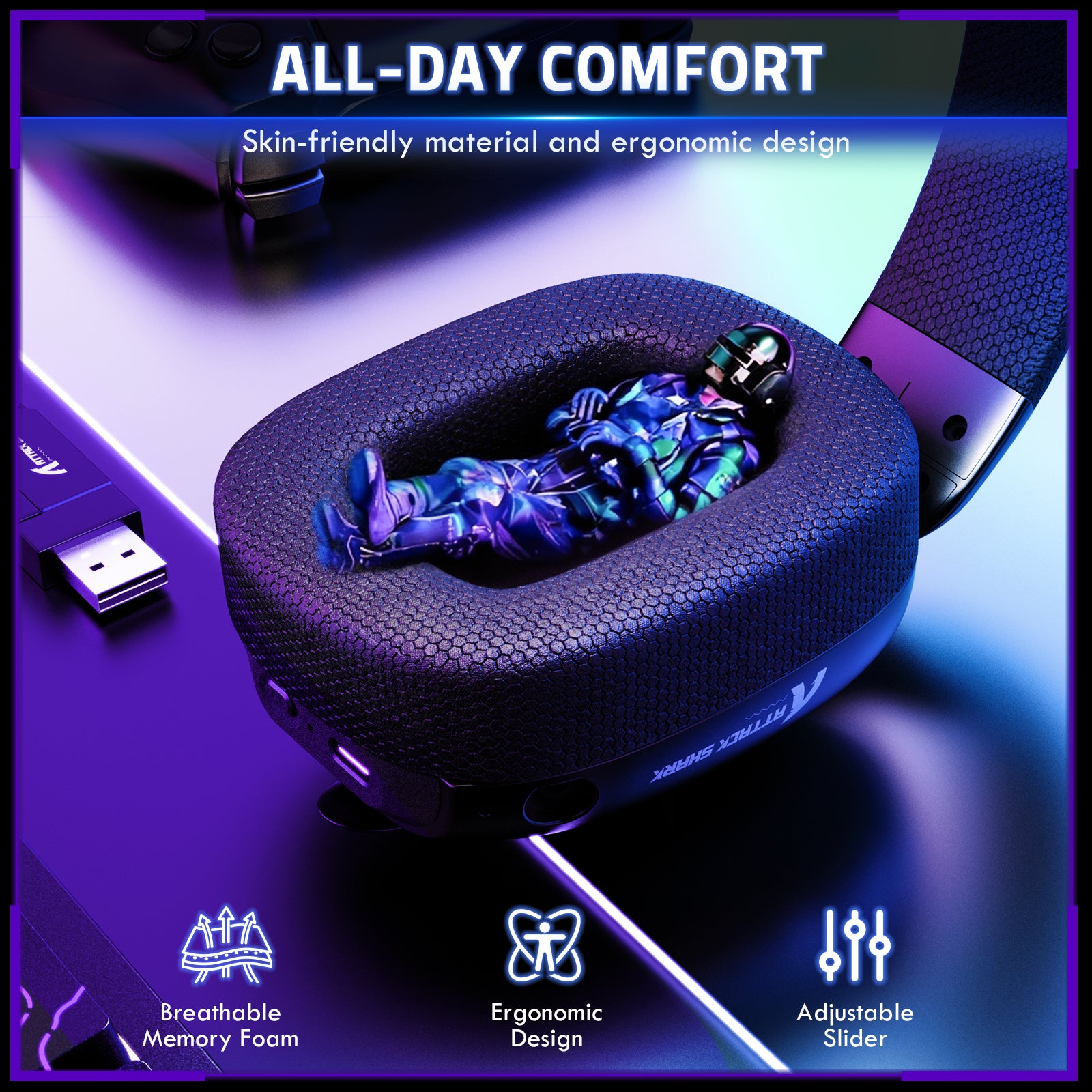 ATTACK SHARK L80PRO Draadloze Gaming Headset