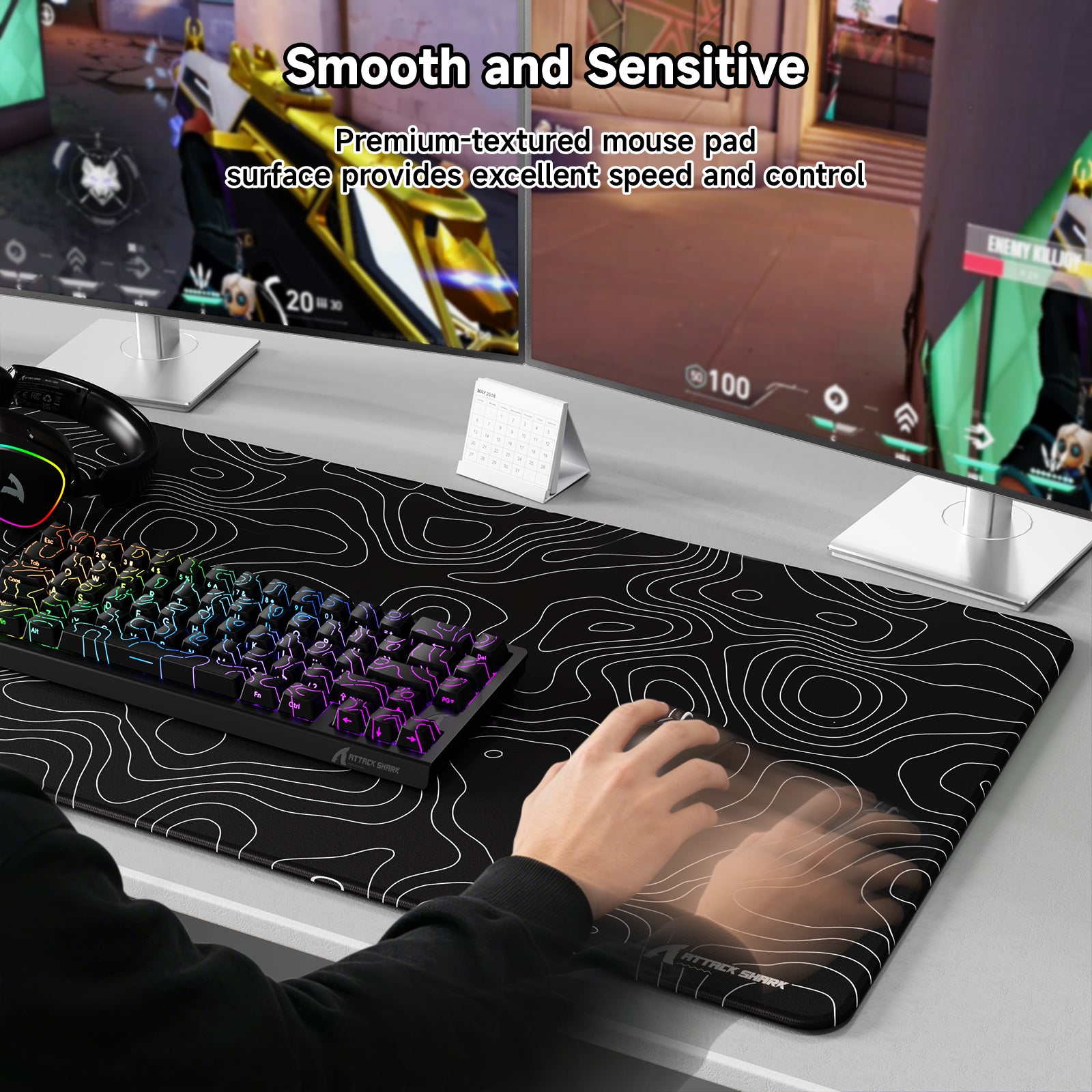 ATTACK SHARK CM02PRO eSport Gaming Muismat (900x400x4 MM)