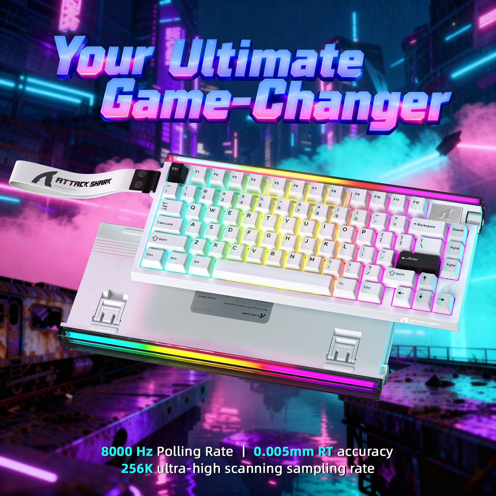 ATTACK SHARK R85 HE Rapid Trigger Toetsenbord met C01ULTRA LED Kabel