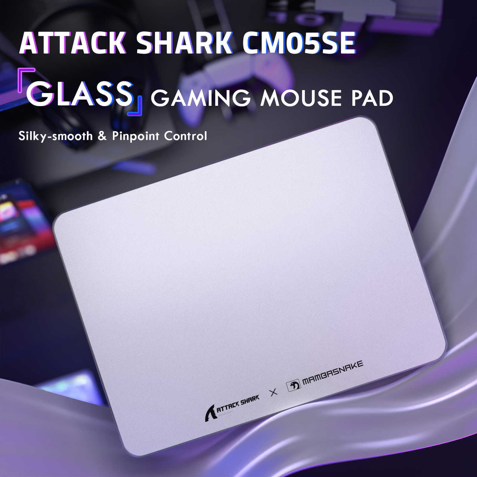 ATTACK SHARK CM05 Gehard Glas Gaming Muismat