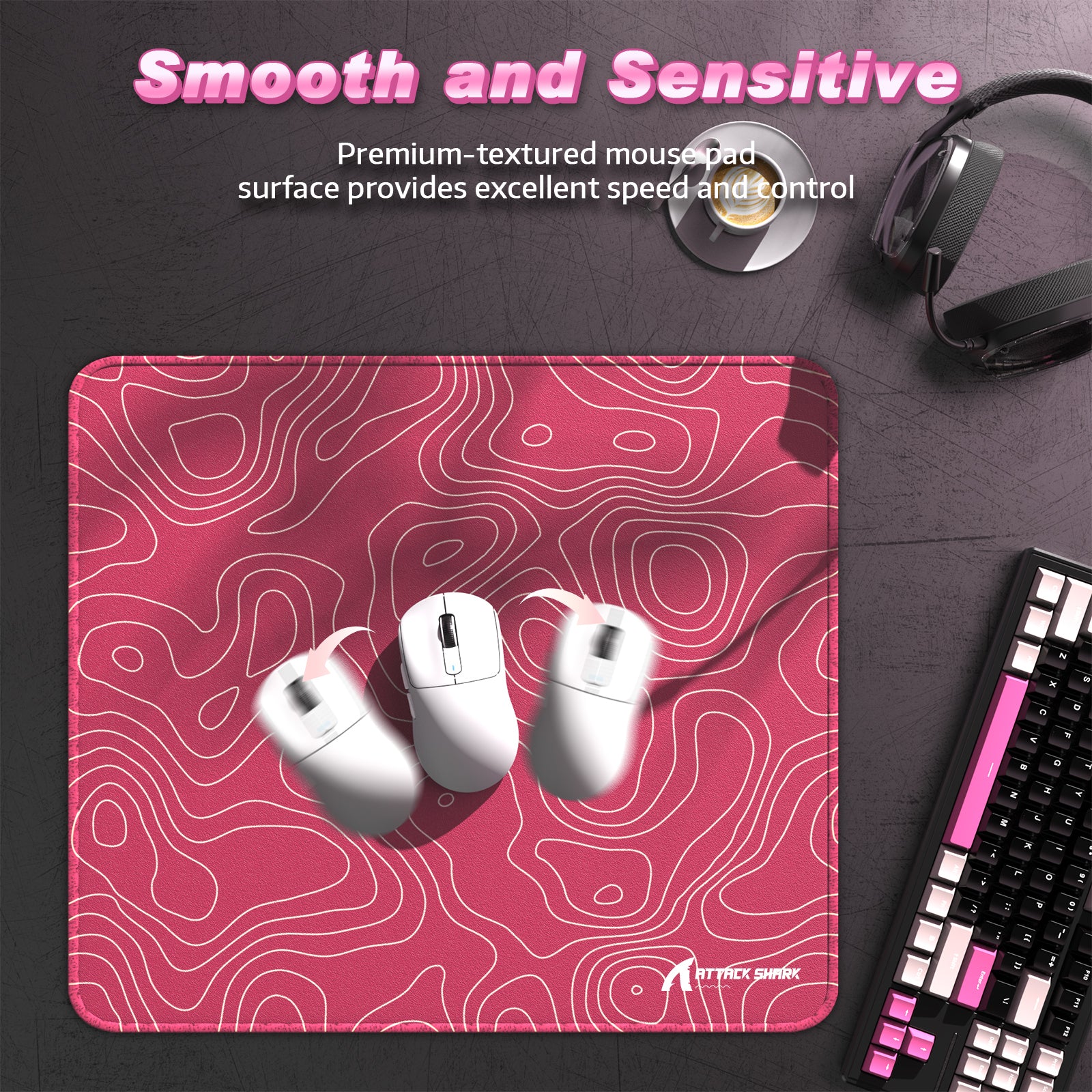 ATTACK SHARK CM02 eSport Gaming Muismat (450x400x4 MM)