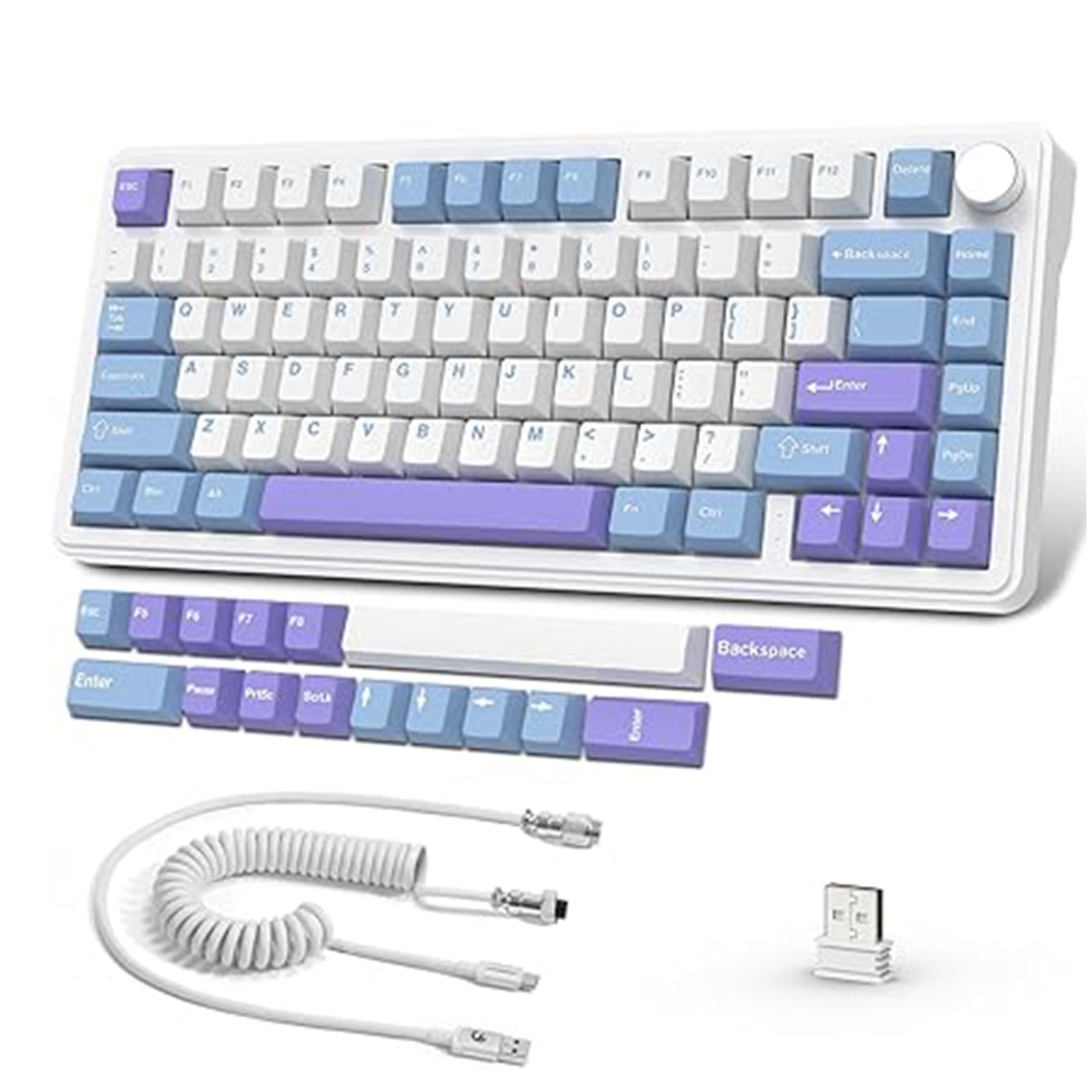 White Purple (with Coiled Pro Cable) / Linear White Jade Switch