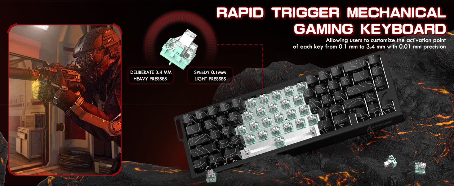 ATTACK SHARK X68 HE Snelle Trigger Toetsenbord Magnetische Schakelaar met C01PRO Opgerolde Kabel