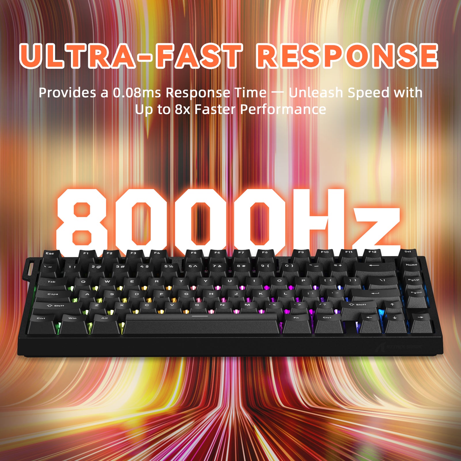 ATTACK SHARK R82 HE Rapid Trigger Keyboard Magnetic Switch with 0.005MM RT