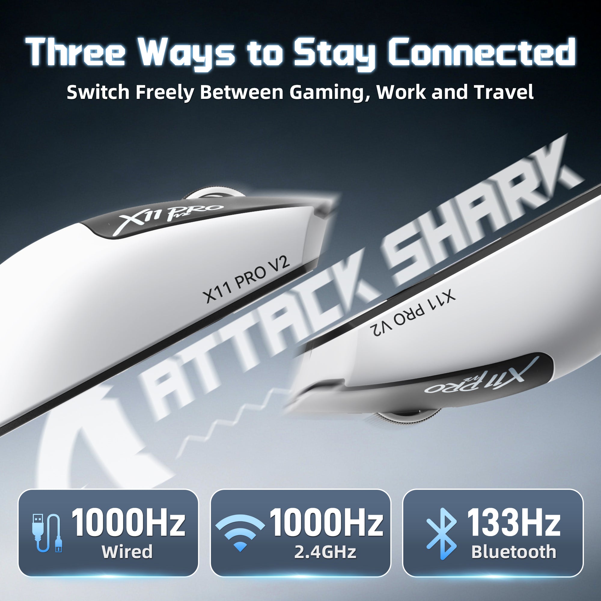 ATTACK SHARK X11 PRO V2 Draadloze Gaming Muis met TFT Display Oplaadstation