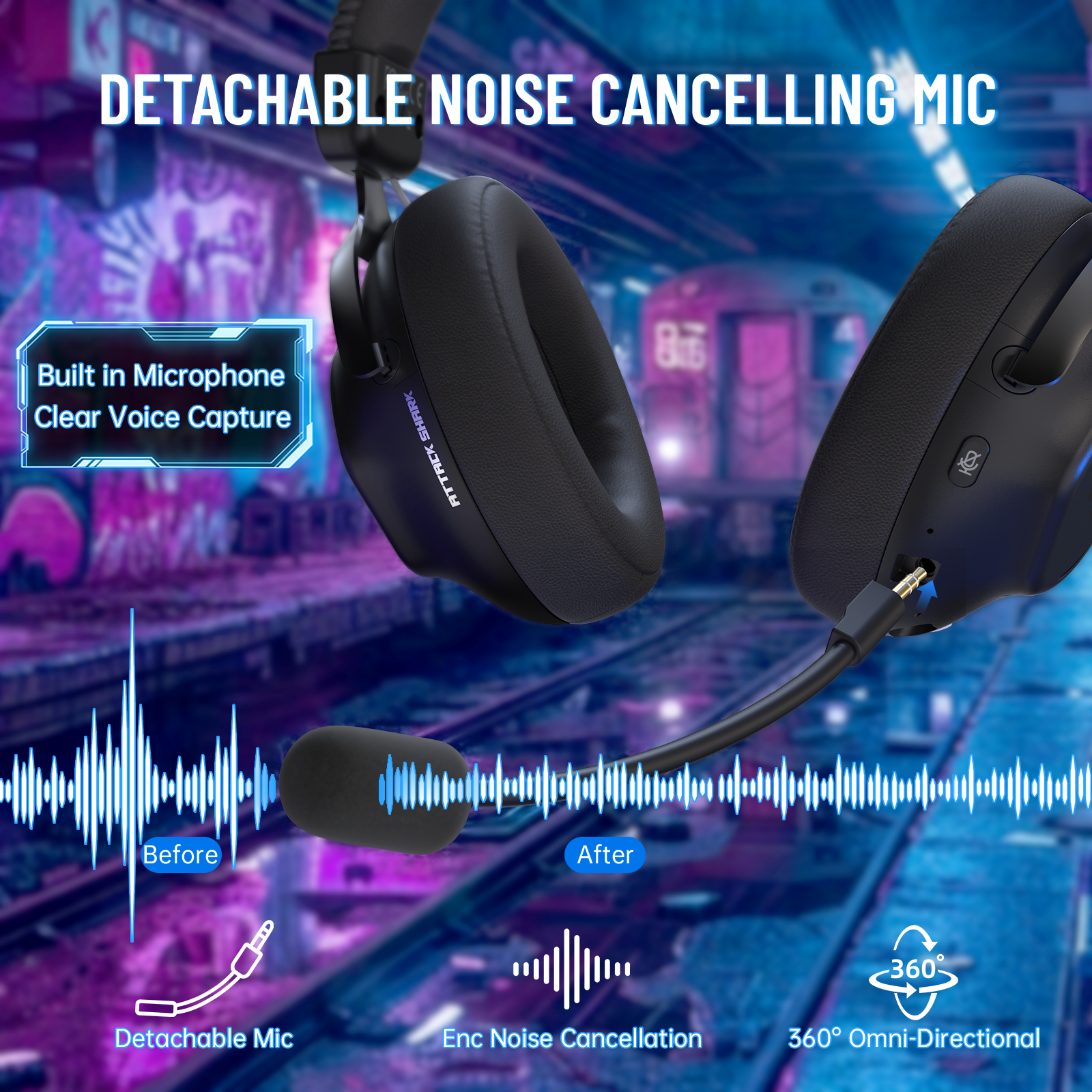 ATTACK SHARK L50 PRO Draadloze Gaming Headset met Drie Modi