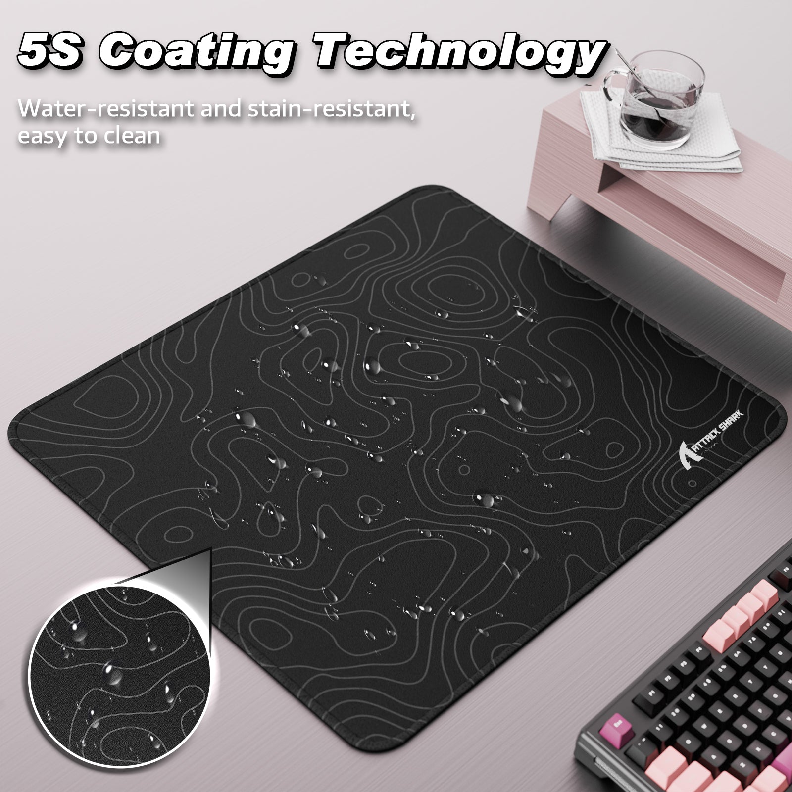 ATTACK SHARK CM02 eSport Gaming Muismat (450x400x4 MM)
