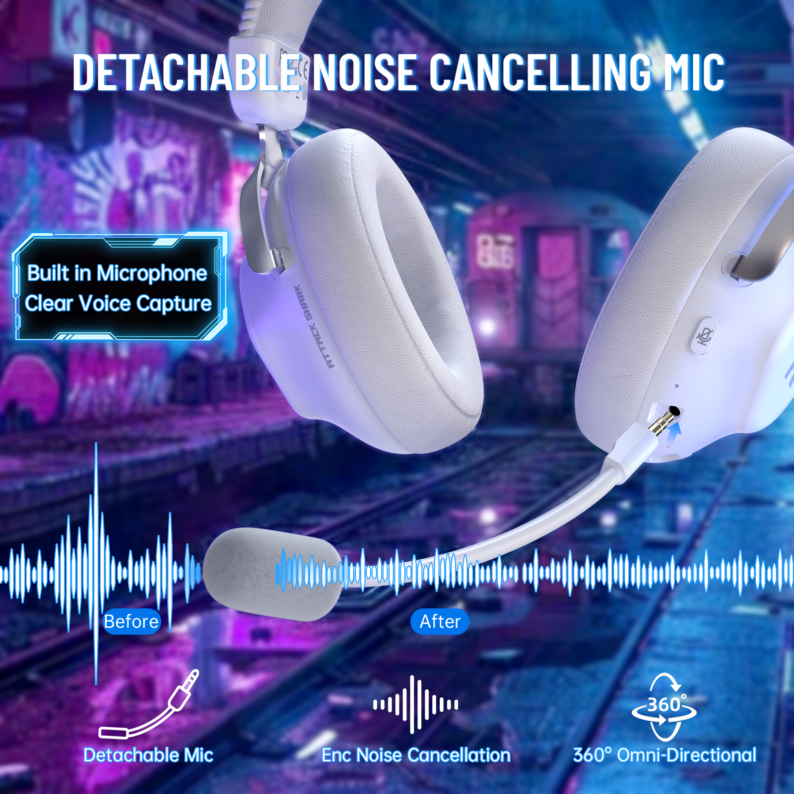ATTACK SHARK L50 PRO Draadloze Gaming Headset met Drie Modi