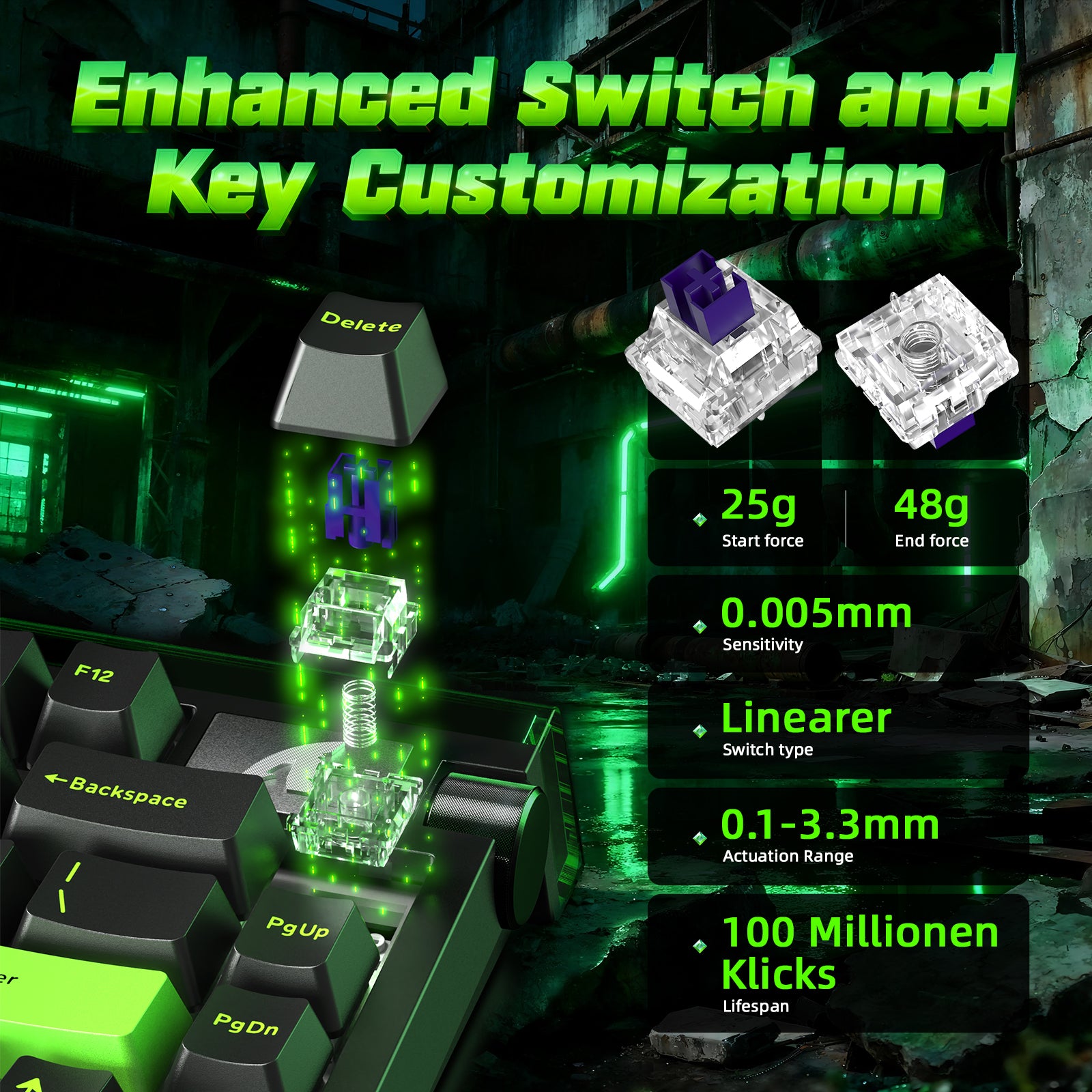 ATTACK SHARK R85 HE Rapid Trigger Toetsenbord met C01ULTRA LED Kabel