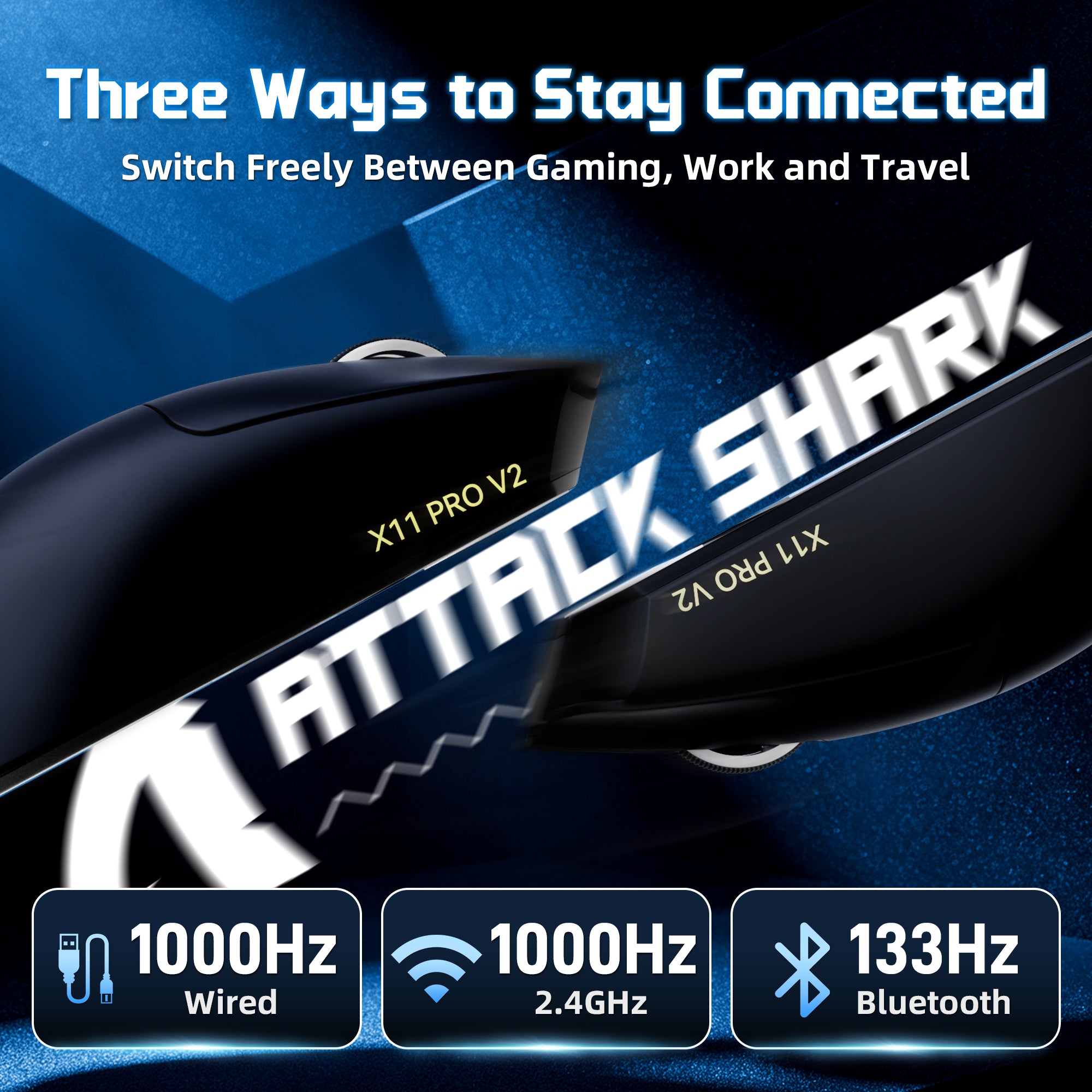 ATTACK SHARK X11 PRO V2 Draadloze Gaming Muis met TFT Display Oplaadstation