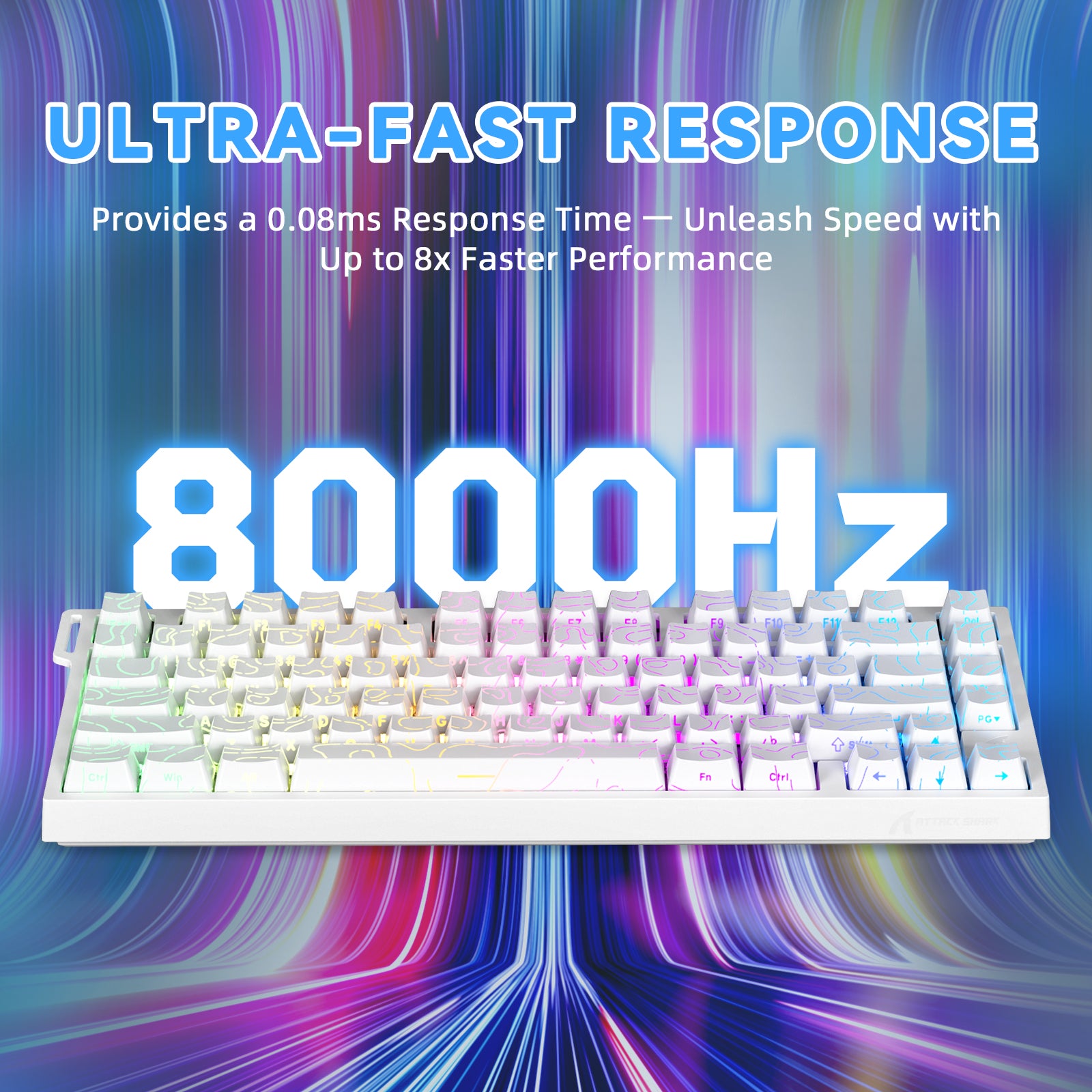 ATTACK SHARK R82 HE Rapid Trigger Keyboard Magnetic Switch with 0.005MM RT