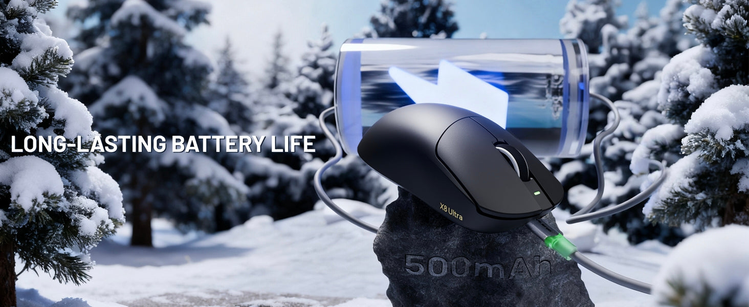 ATTACK SHARK X8 Ultra 8KHz Draadloze Gaming Muis met C06 Ultra Kabel
