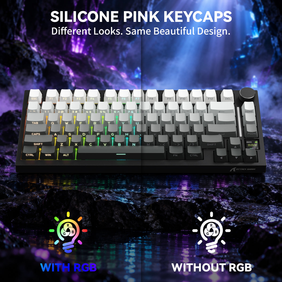 ATTACK SHARK SK06 135 toetsen, doorschijnende keycaps, ANSI/ISO