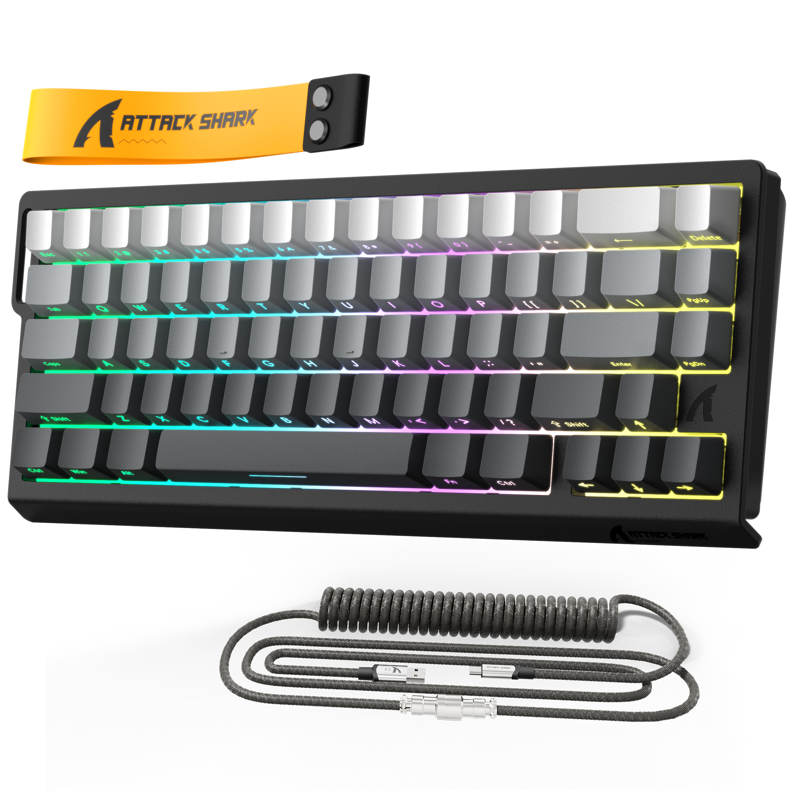 ATTACK SHARK X68 HE Rapid Trigger Toetsenbord Magnetische Schakelaar met C01PRO Opgerolde Kabel
