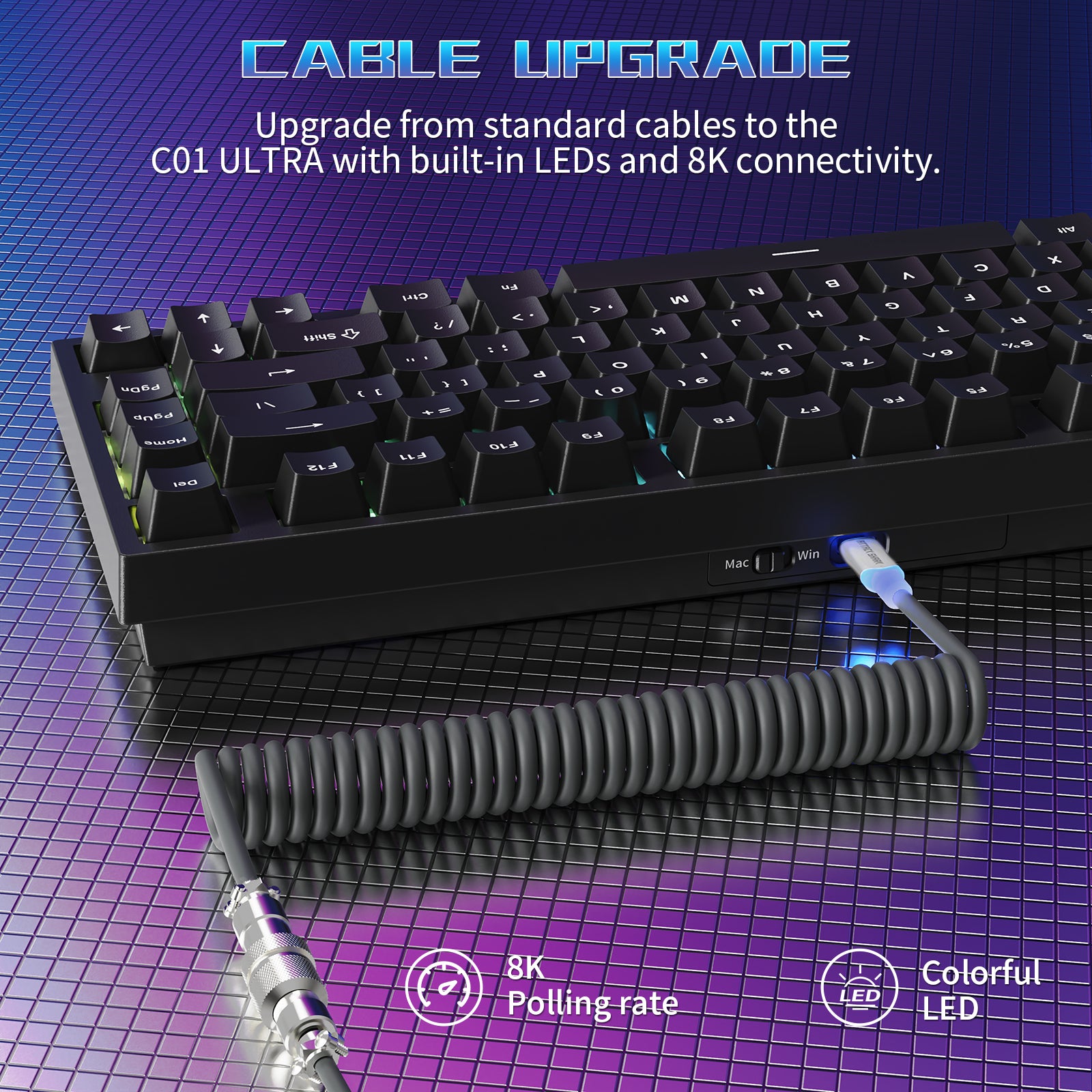 ATTACK SHARK R82 HE Bedraad 75% Gaming Toetsenbord met C01ULTRA LED Kabel