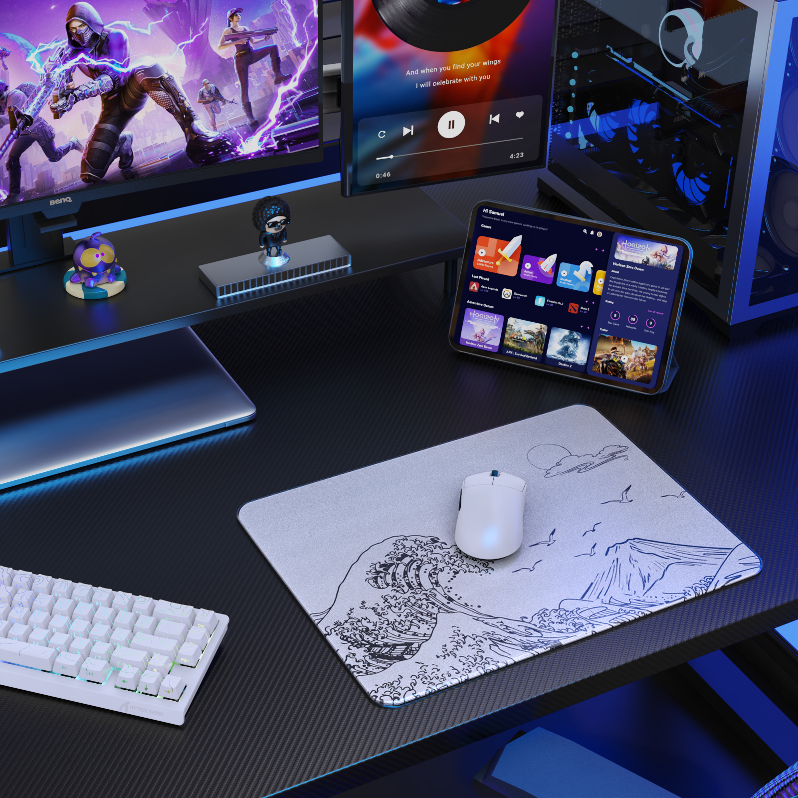 ATTACK SHARK CM05 Gehard Glas Gaming Muismat