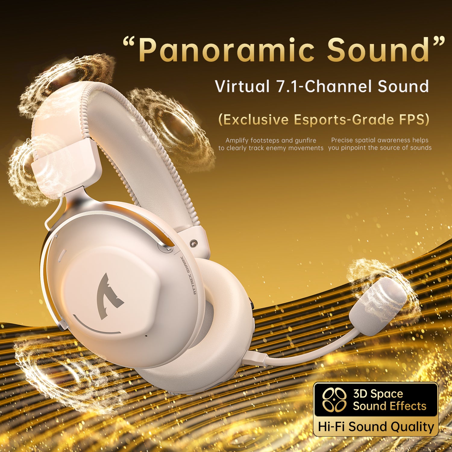 ATTACK SHARK L50PRO Draadloze Gaming Headset met Tri-Mode Verbinding