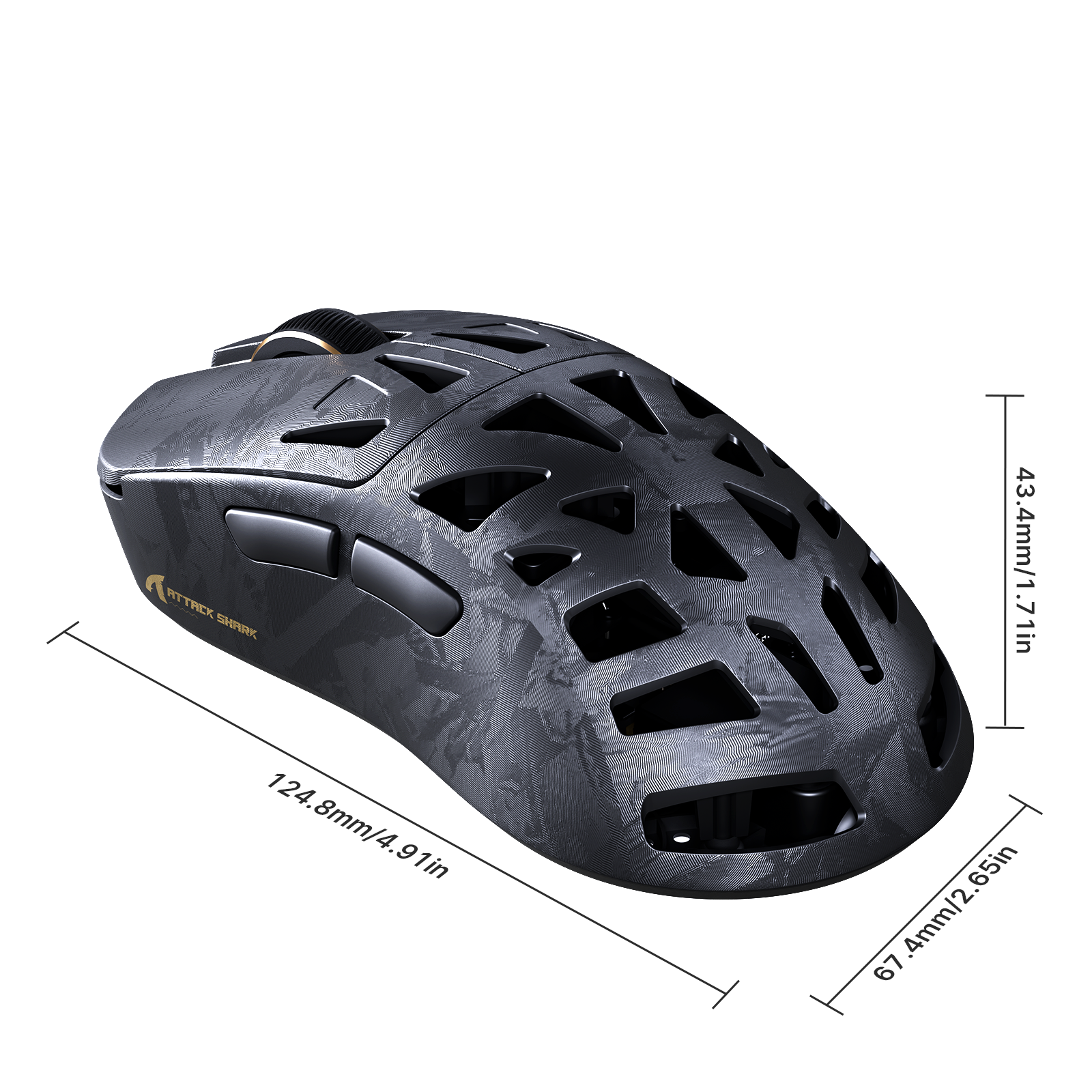ATTACK SHARK RS6 ULTRA Carbon Fiber Draadloze PAW3955MAX Gaming Muis
