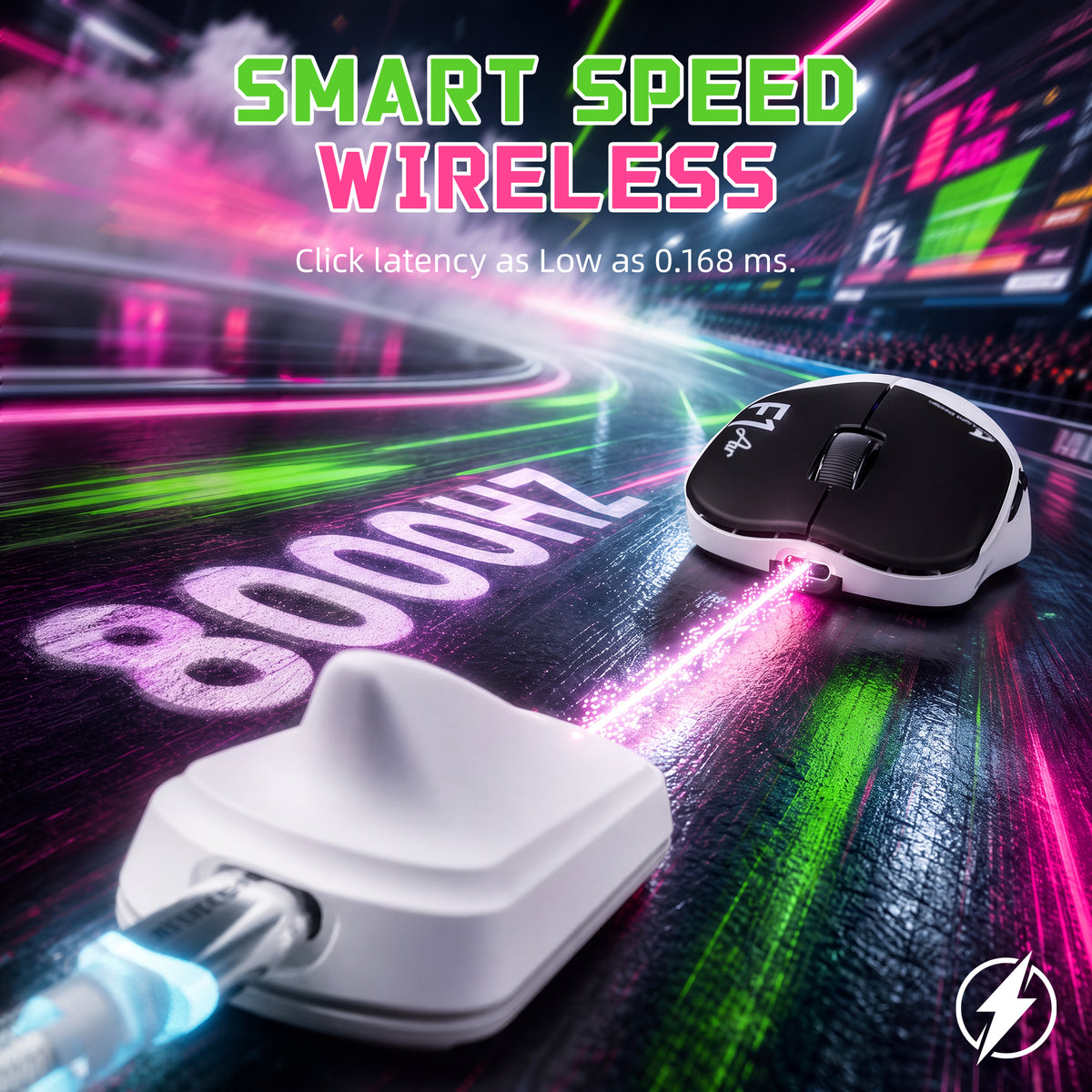 ATTACK SHARK F1 AIR 39g draadloze gamingmuis met PAW3955MAX en C06 Ultra-kabel