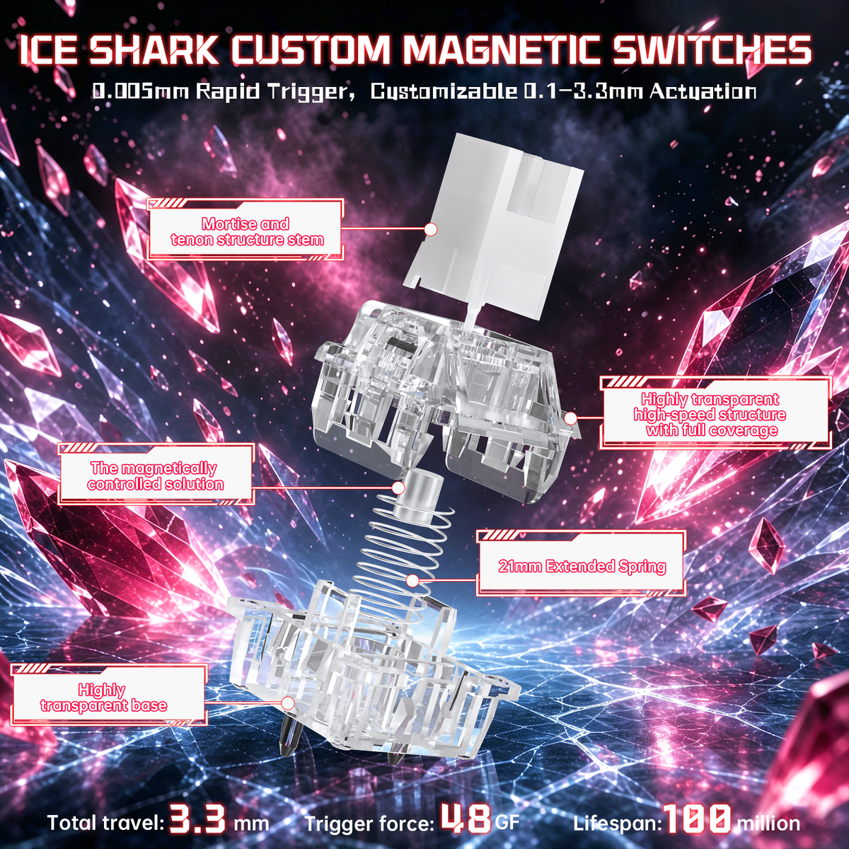 ATTACK SHARK R98 HE Carbon Fiber Bedraad Sneltoets Magnetische Schakelaar Toetsenbord Met C01 Ultra RGB Opgerolde Kabel