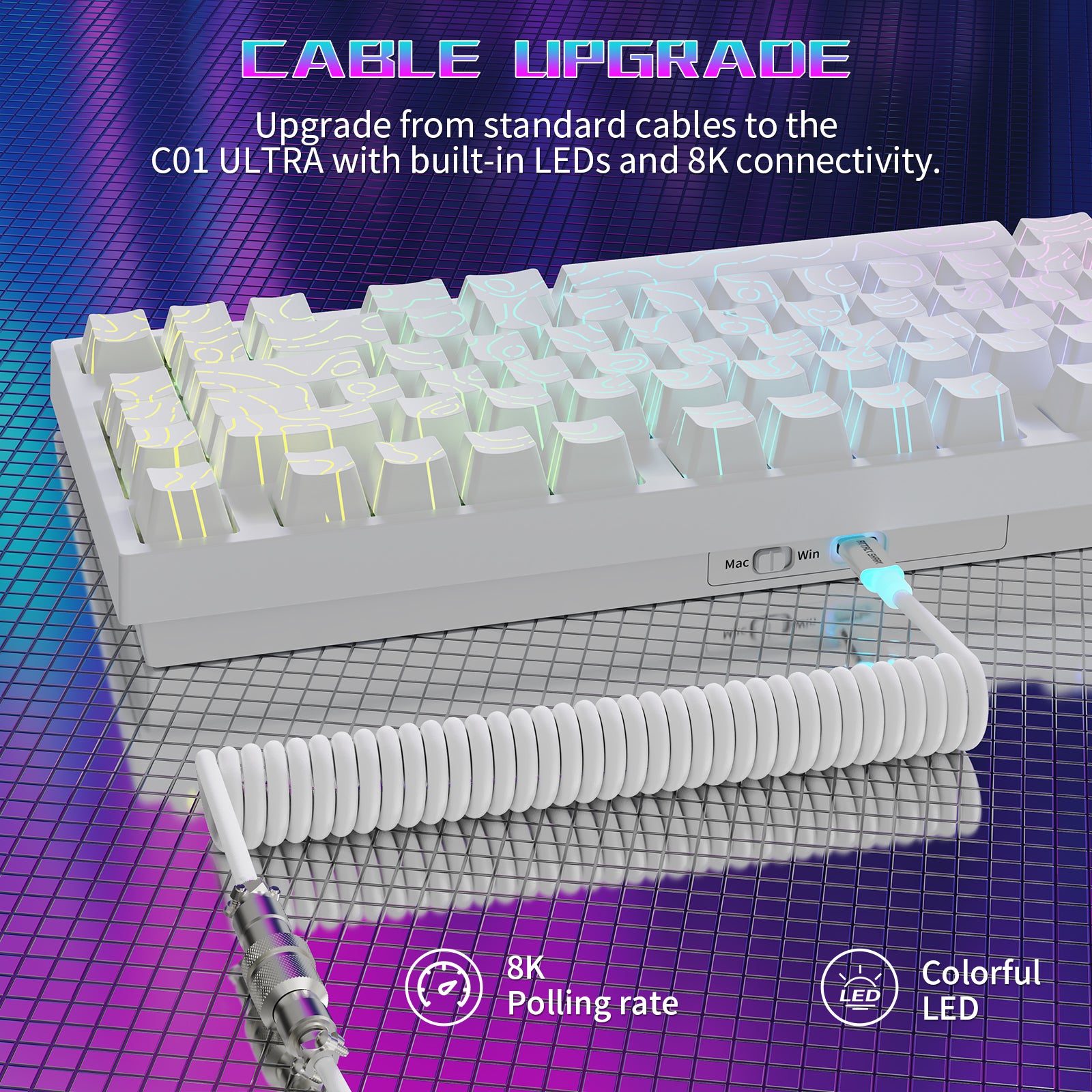 ATTACK SHARK R82 HE Bedraad 75% Gaming Toetsenbord met C01ULTRA LED Kabel