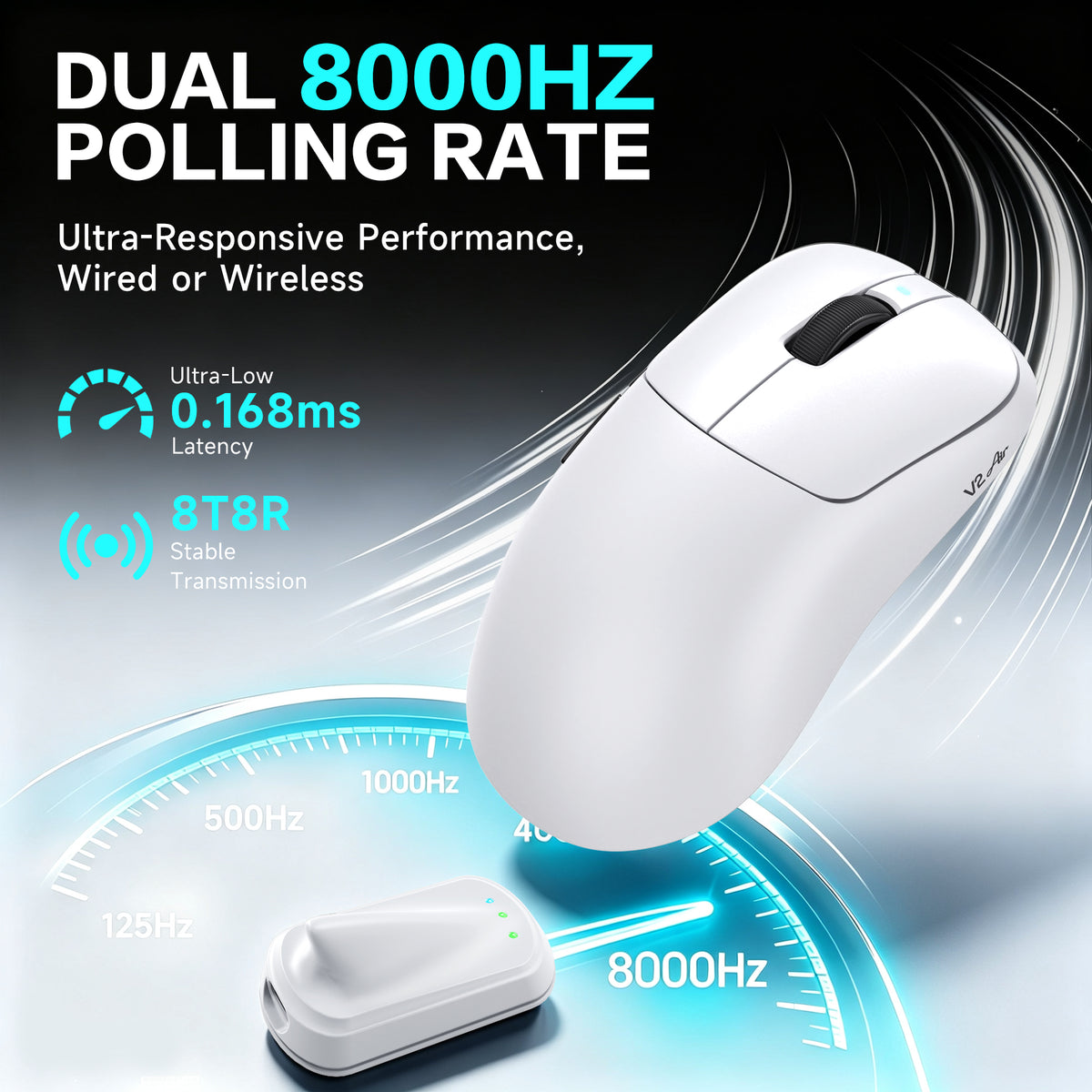 ATTACK SHARK V2 AIR PAW3955MAX ergonomische draadloze gamingmuis
