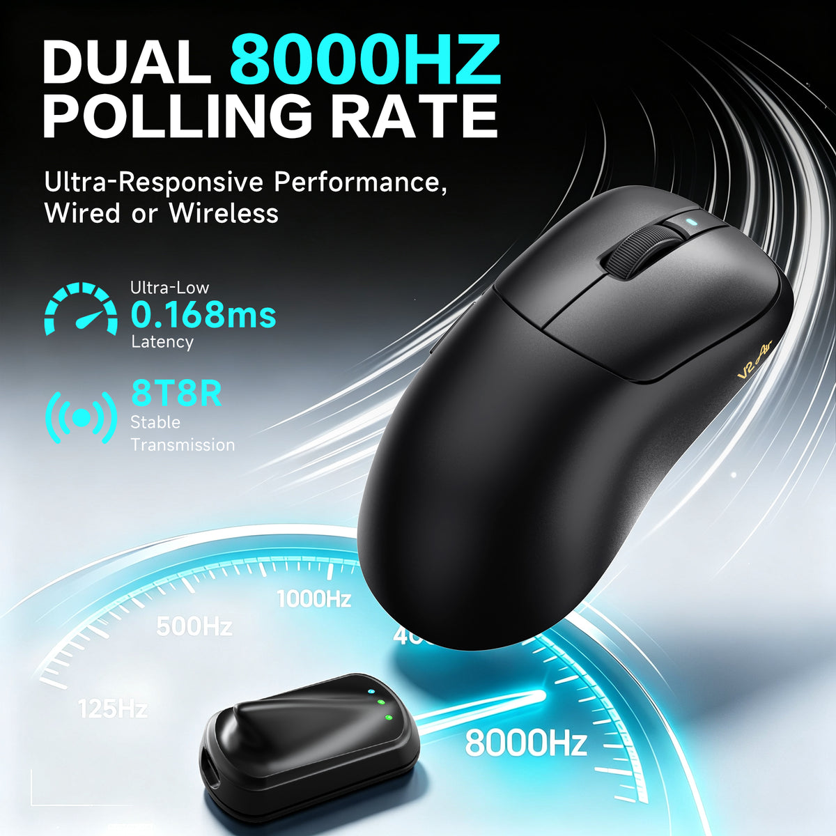 ATTACK SHARK V2 AIR PAW3955MAX ergonomische draadloze gamingmuis