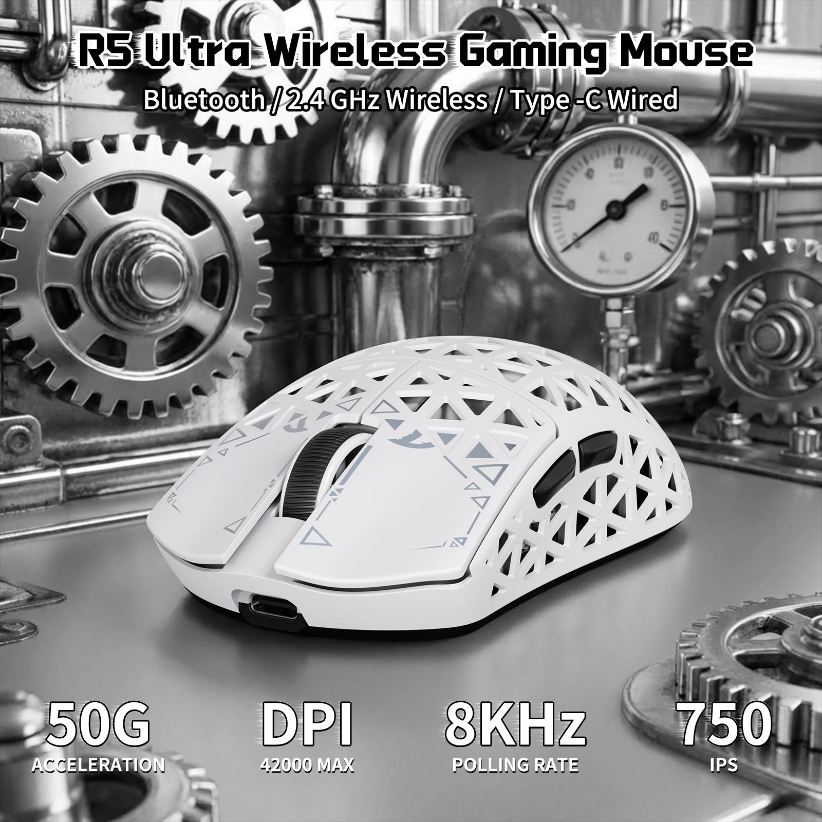 ATTACK SHARK R68 HE & R5 ULTRA Carbon Fiber Gaming Bundel met C01 ULTRA Opgerolde Kabel