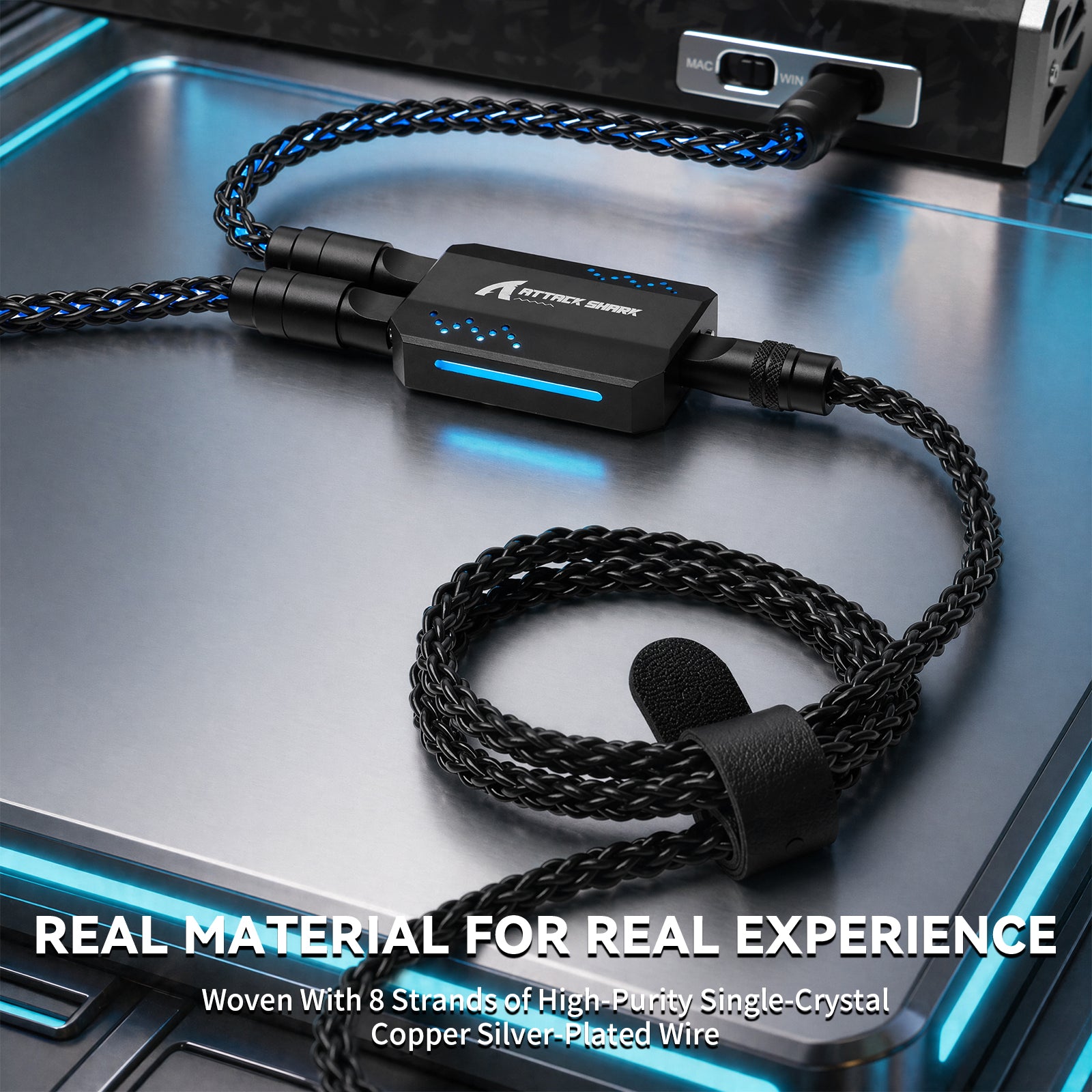 ATTACK SHARK C07 PRO 2-In-1 Type C Kabel voor 8KHz Gaming Toetsenbord/Muis