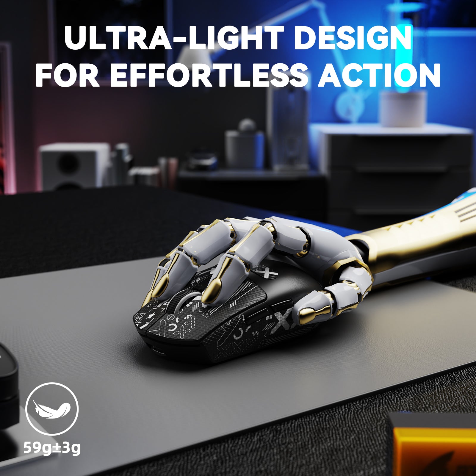 ATTACK SHARK G3PRO Tri-mode Draadloze Gaming Muis met Oplaad Dock 25000 DPI Ultra Lichtgewicht