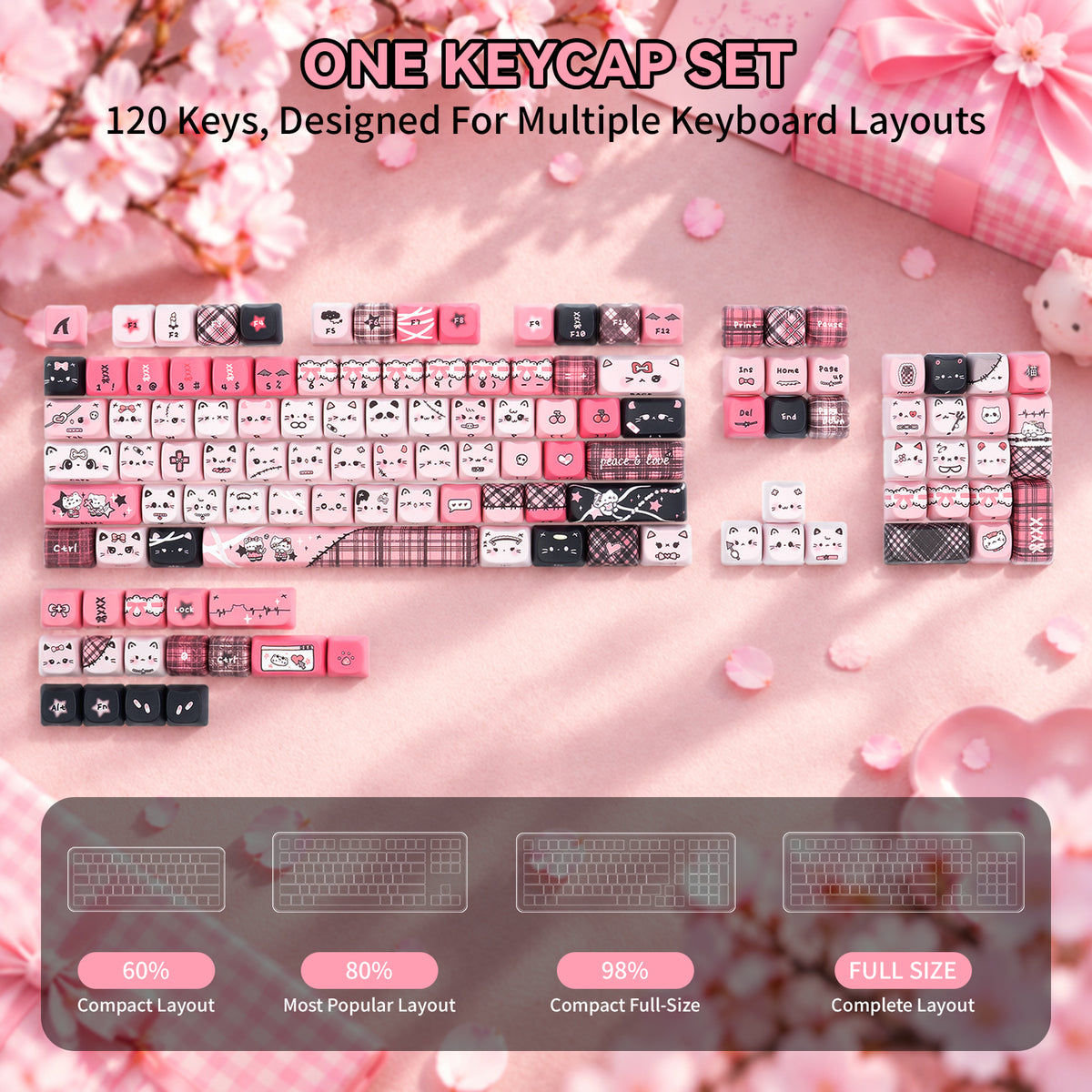 ATTACK SHARK SK05 118/119 toetsen, PBT-keycaps, MOA, ANSI